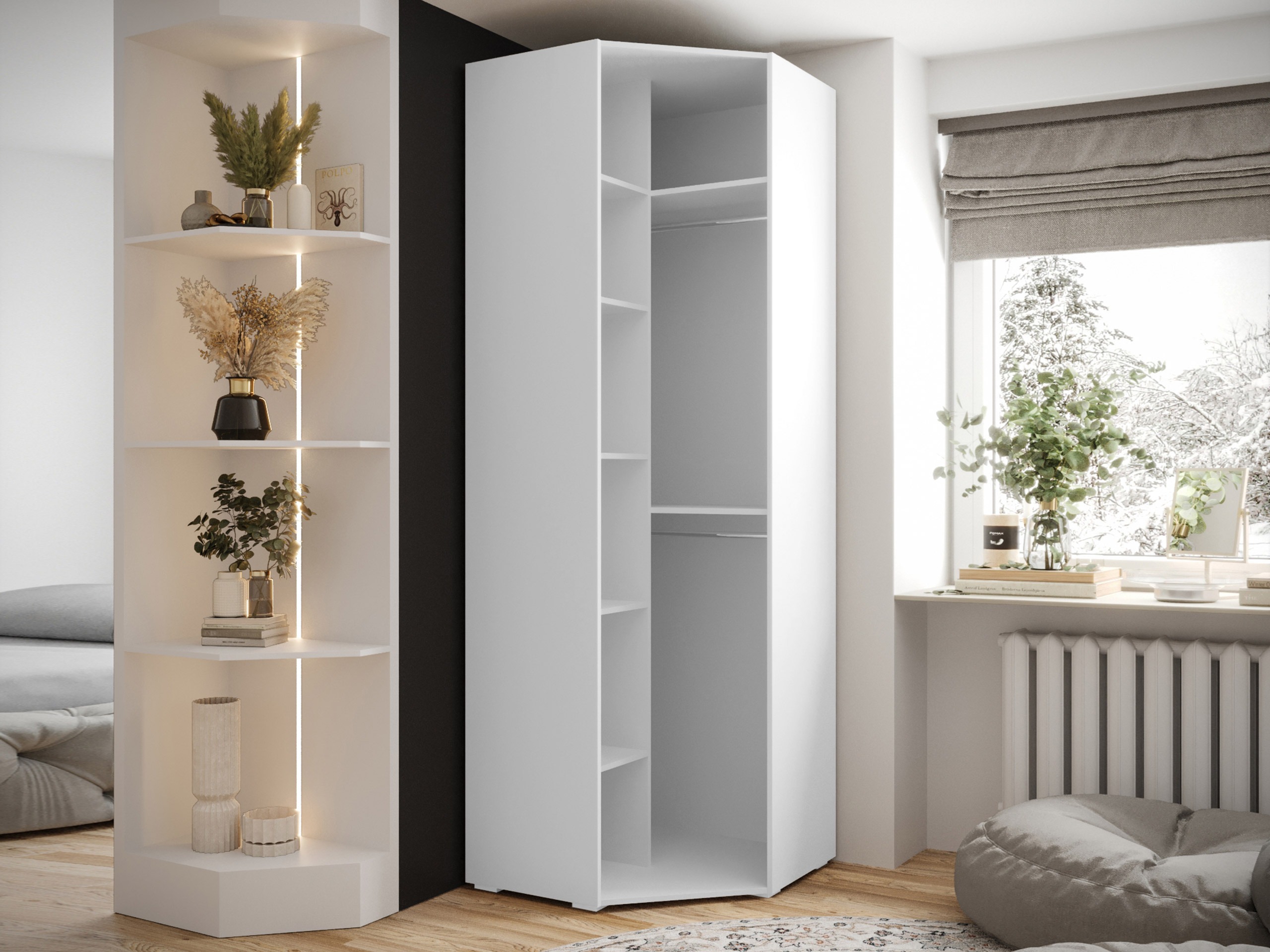 Armario de rincón Hartford 568 (Blanco)