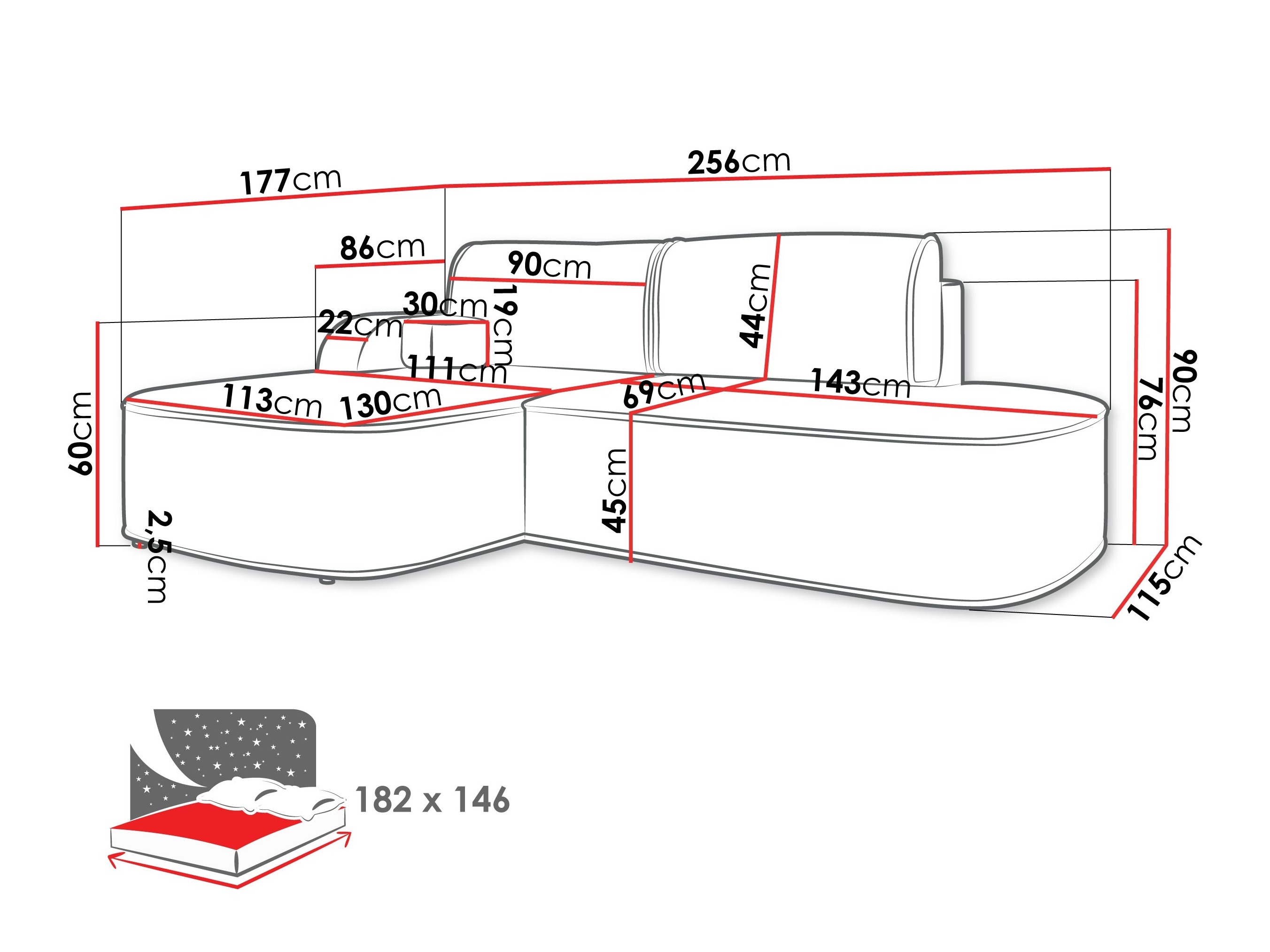 Sofá rinconero Comfivo Sensus (Coral 65)