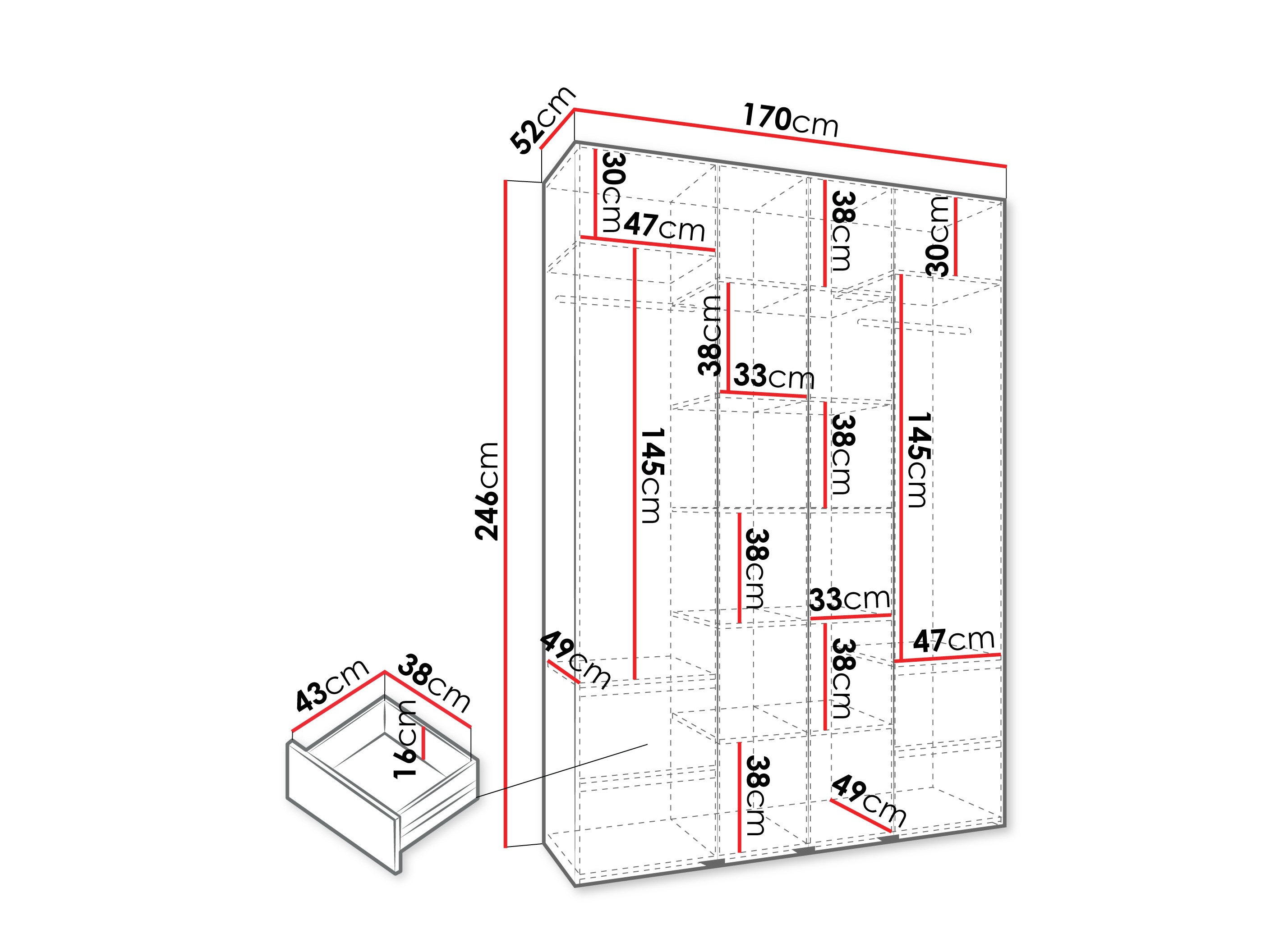 Armario Hartford 574 (Blanco)