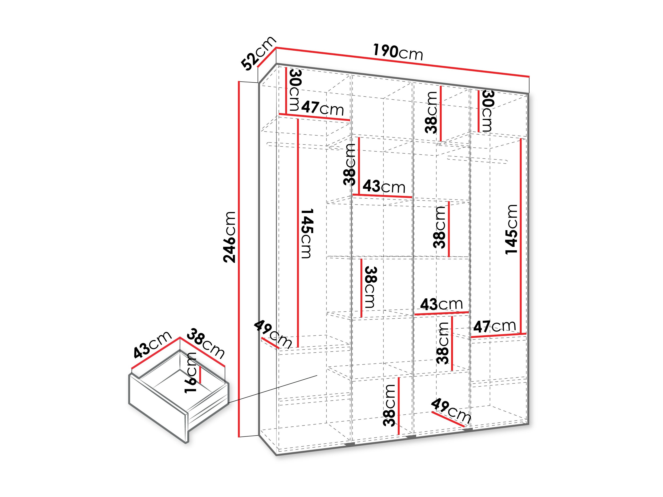 Armario Hartford 574 (Blanco)