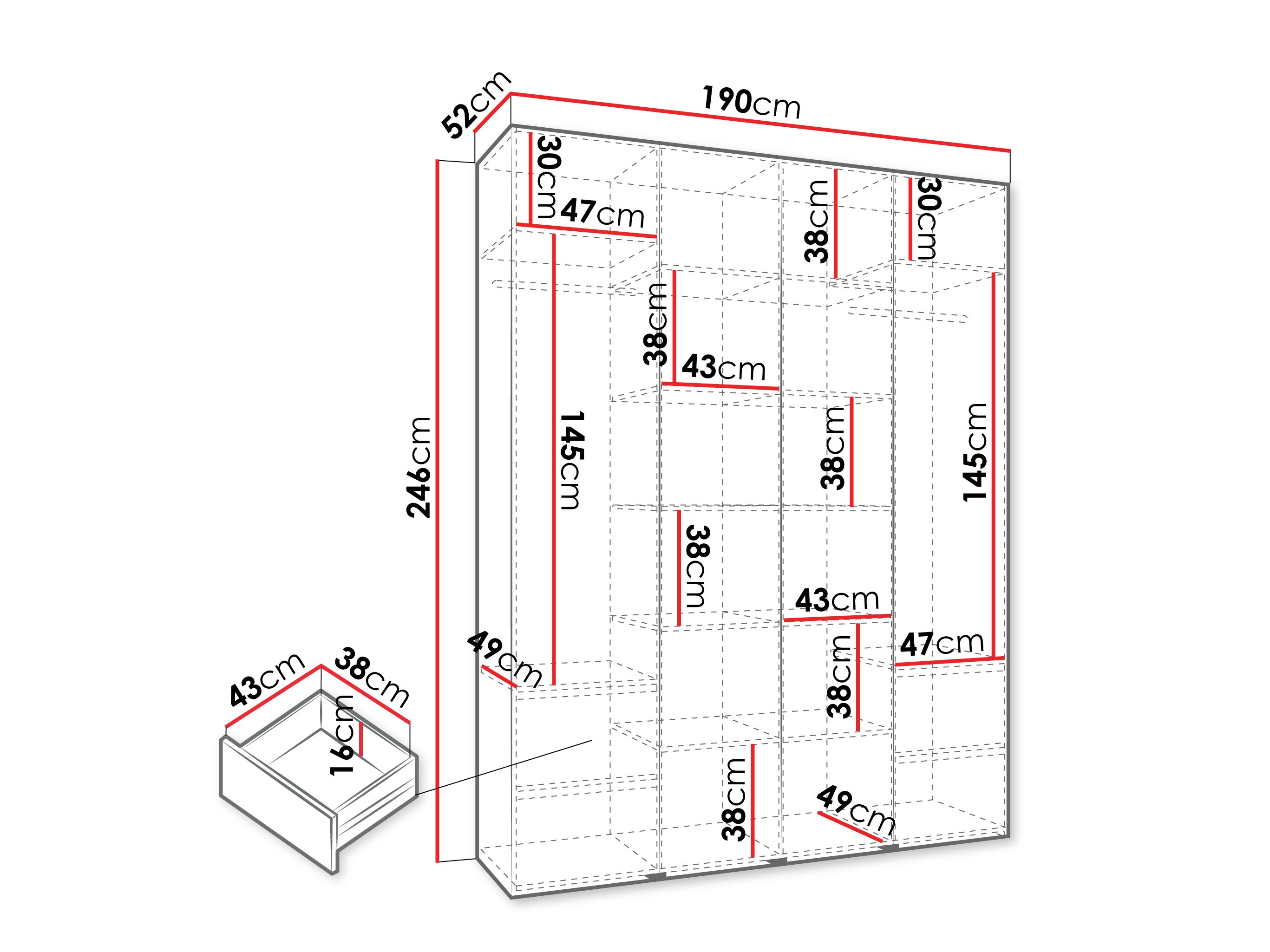 Armario Hartford 574 (Blanco)