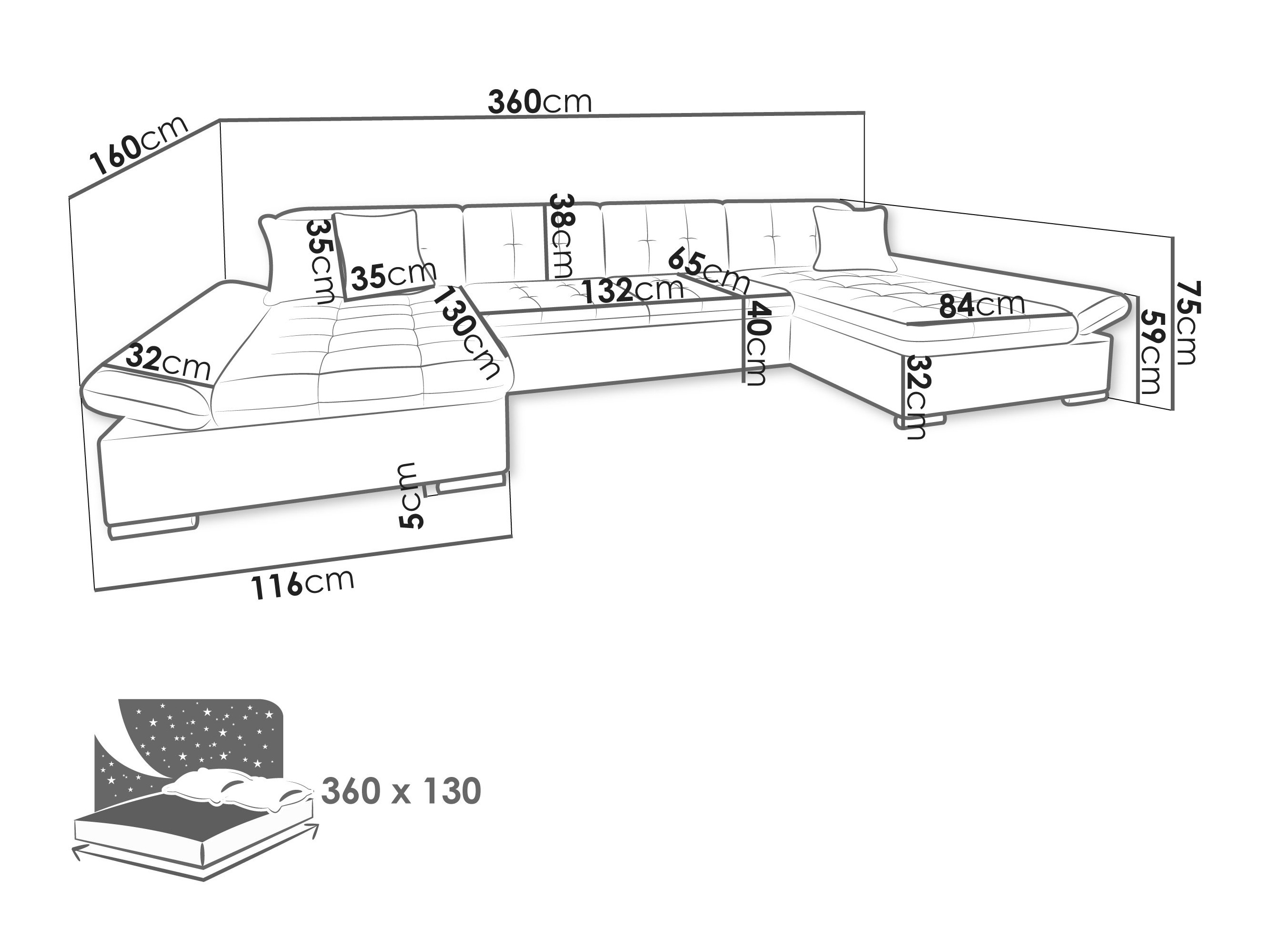 Sofá rinconero Comfivo Ficus (Boss 12)