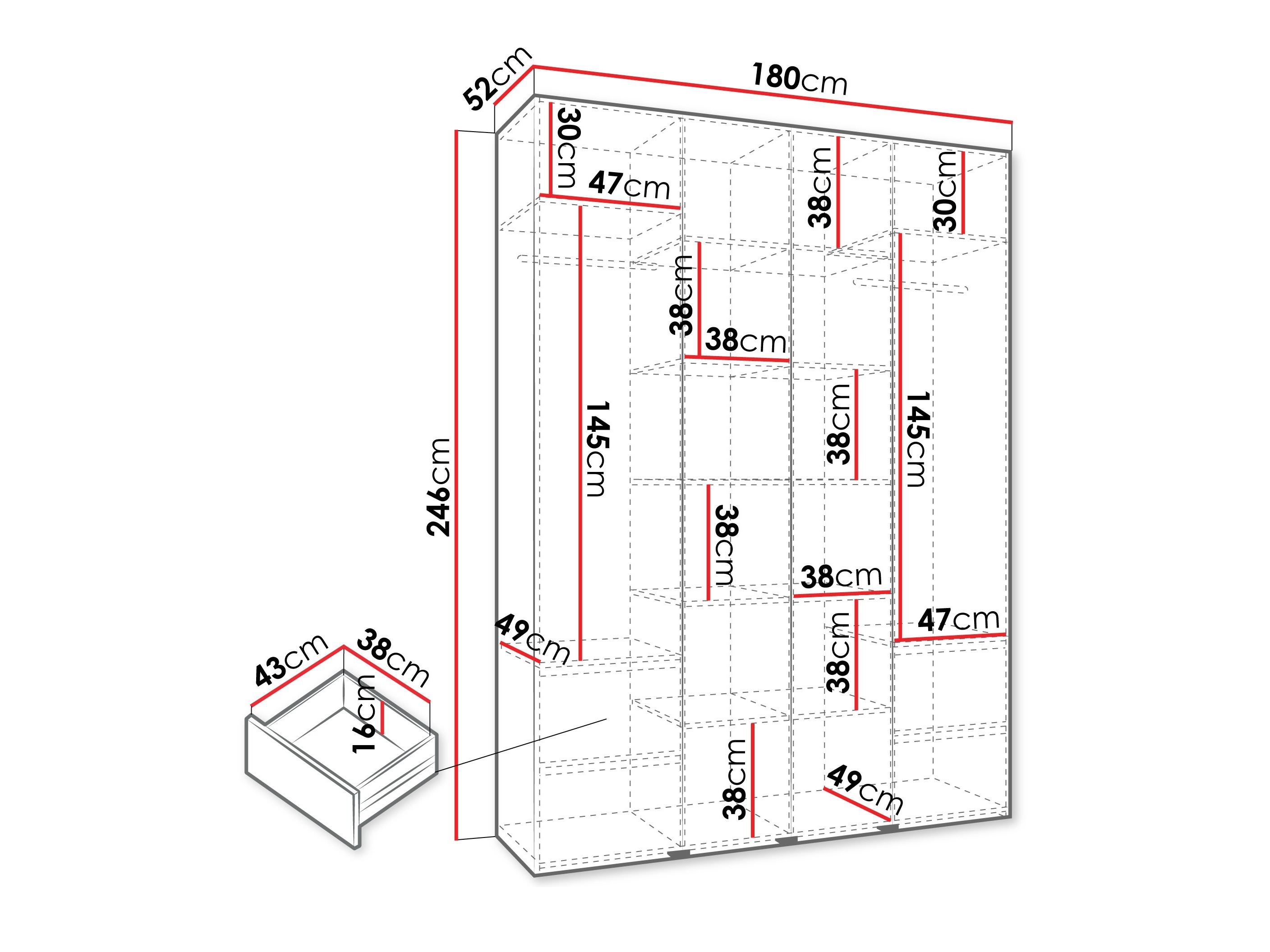 Armario Hartford 554 (Blanco)