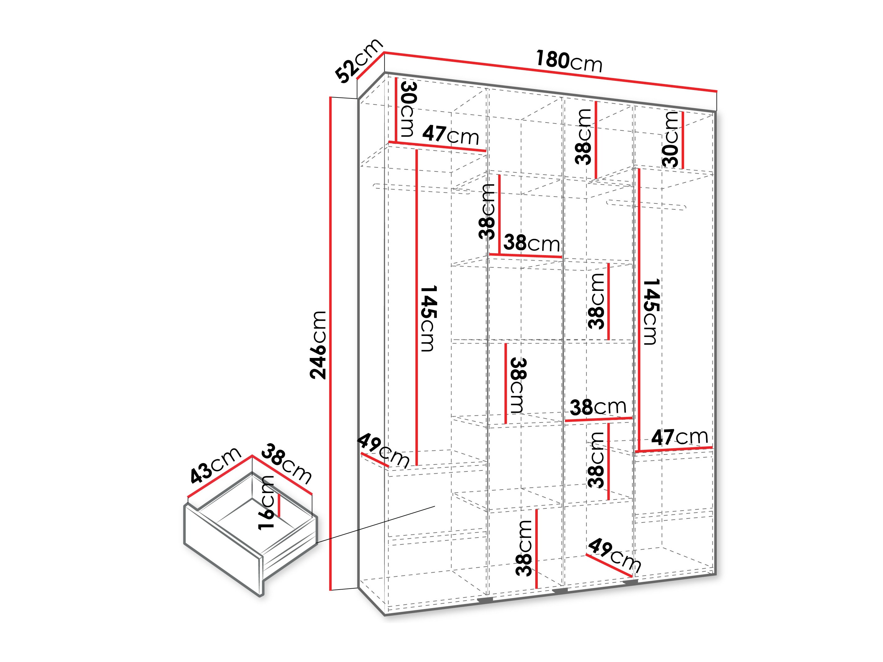 Armario Hartford 564 (Blanco)