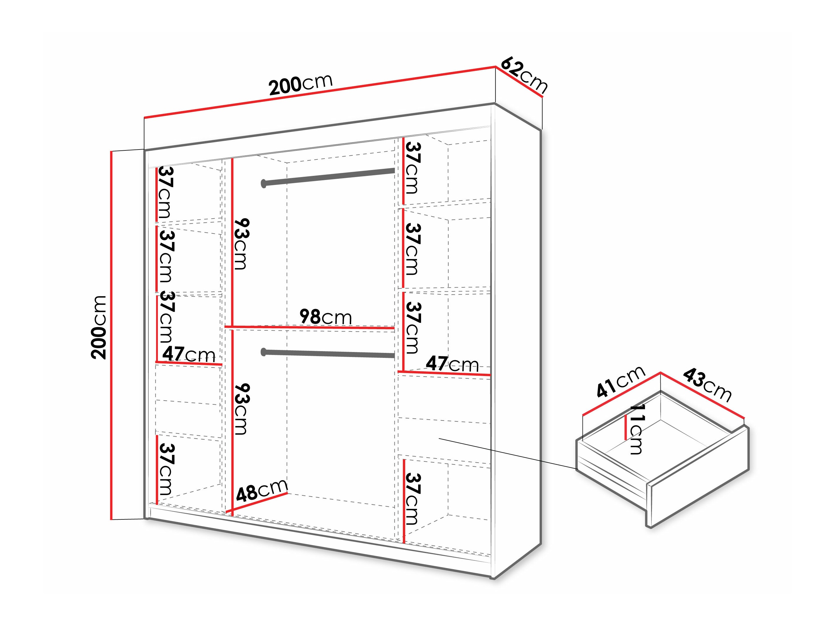 Armario Hartford 576 (Negro)