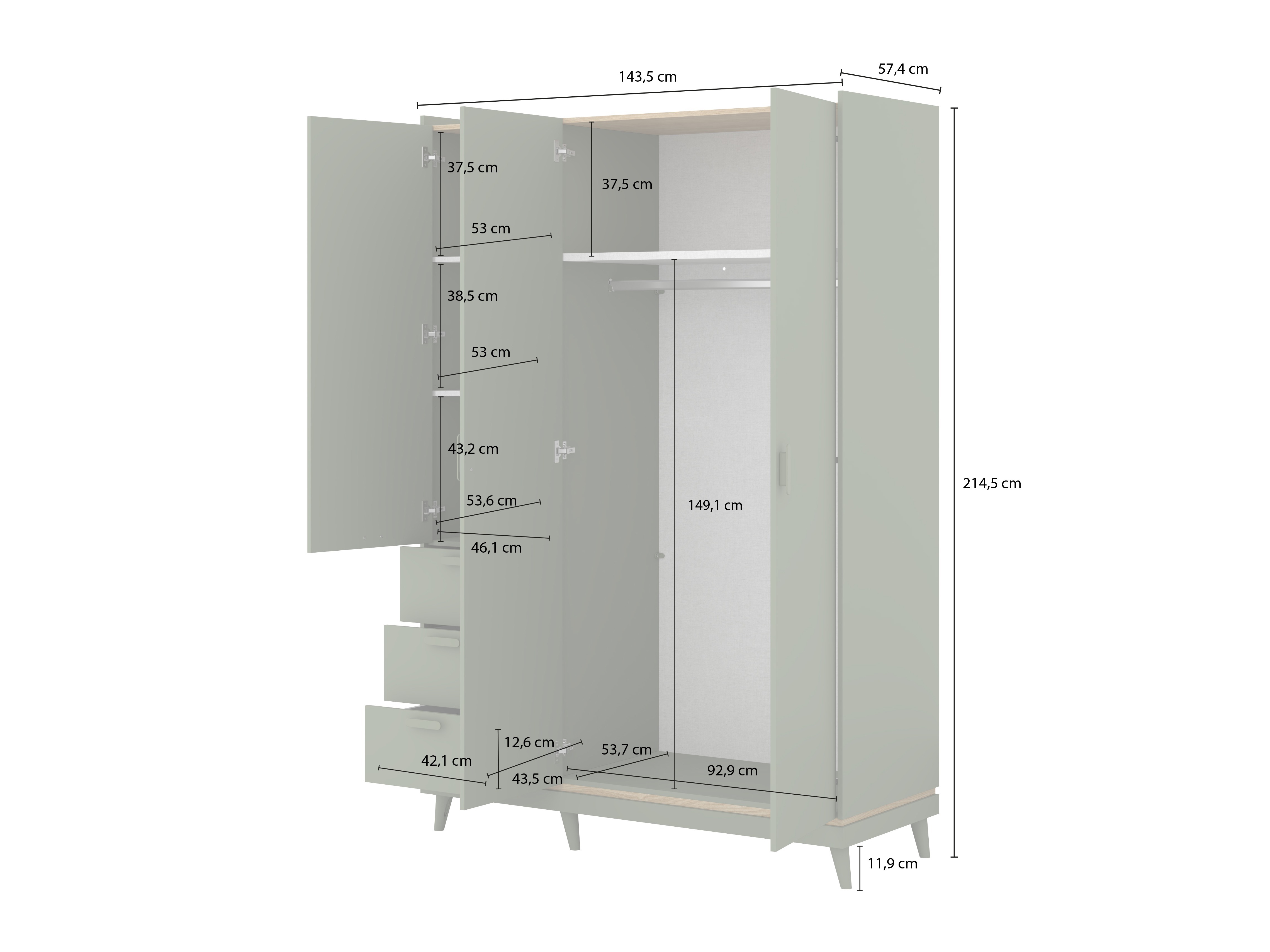 Armario Fertalu 100 (Roble + Naranja)