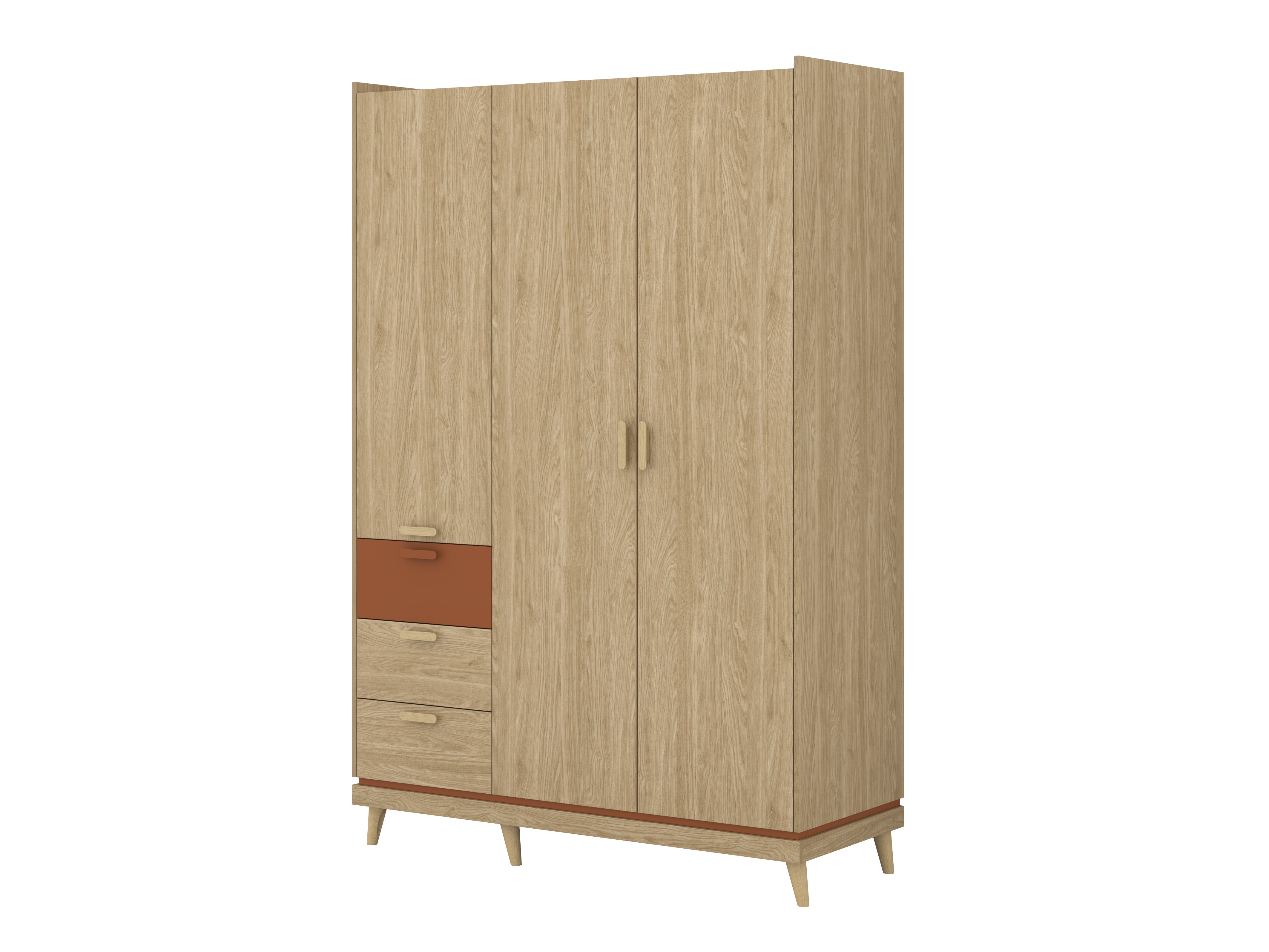 Armario Fertalu 100 (Roble + Naranja)
