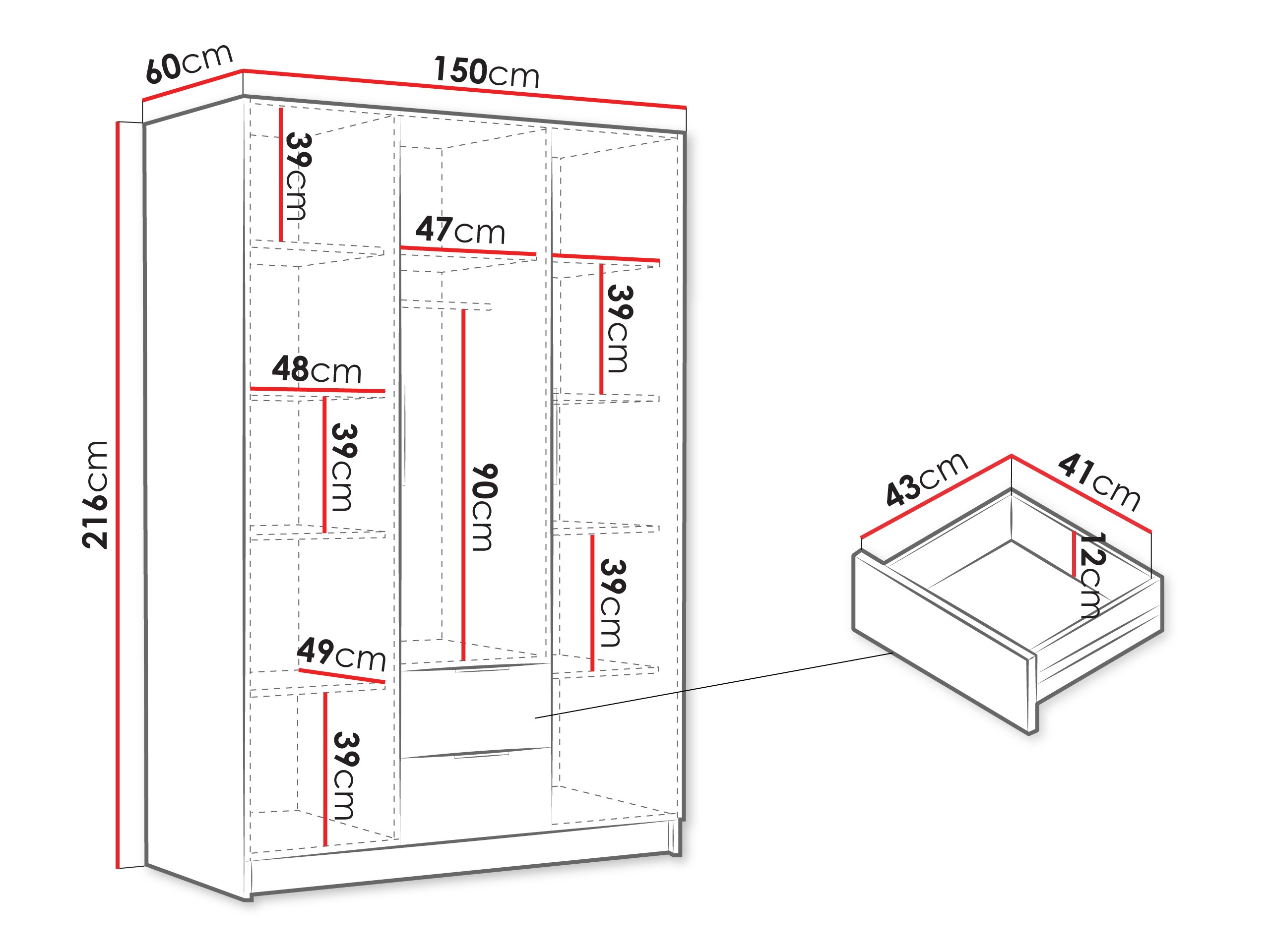 Armario Closico 200 (Negro)
