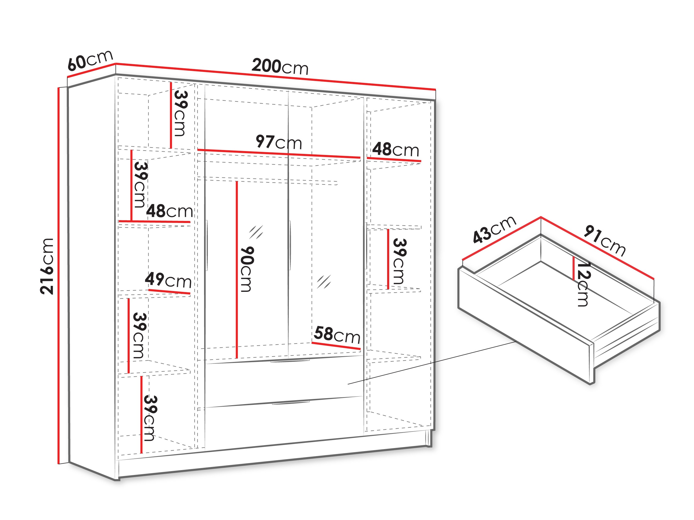 Armario Closico 201 (Negro)