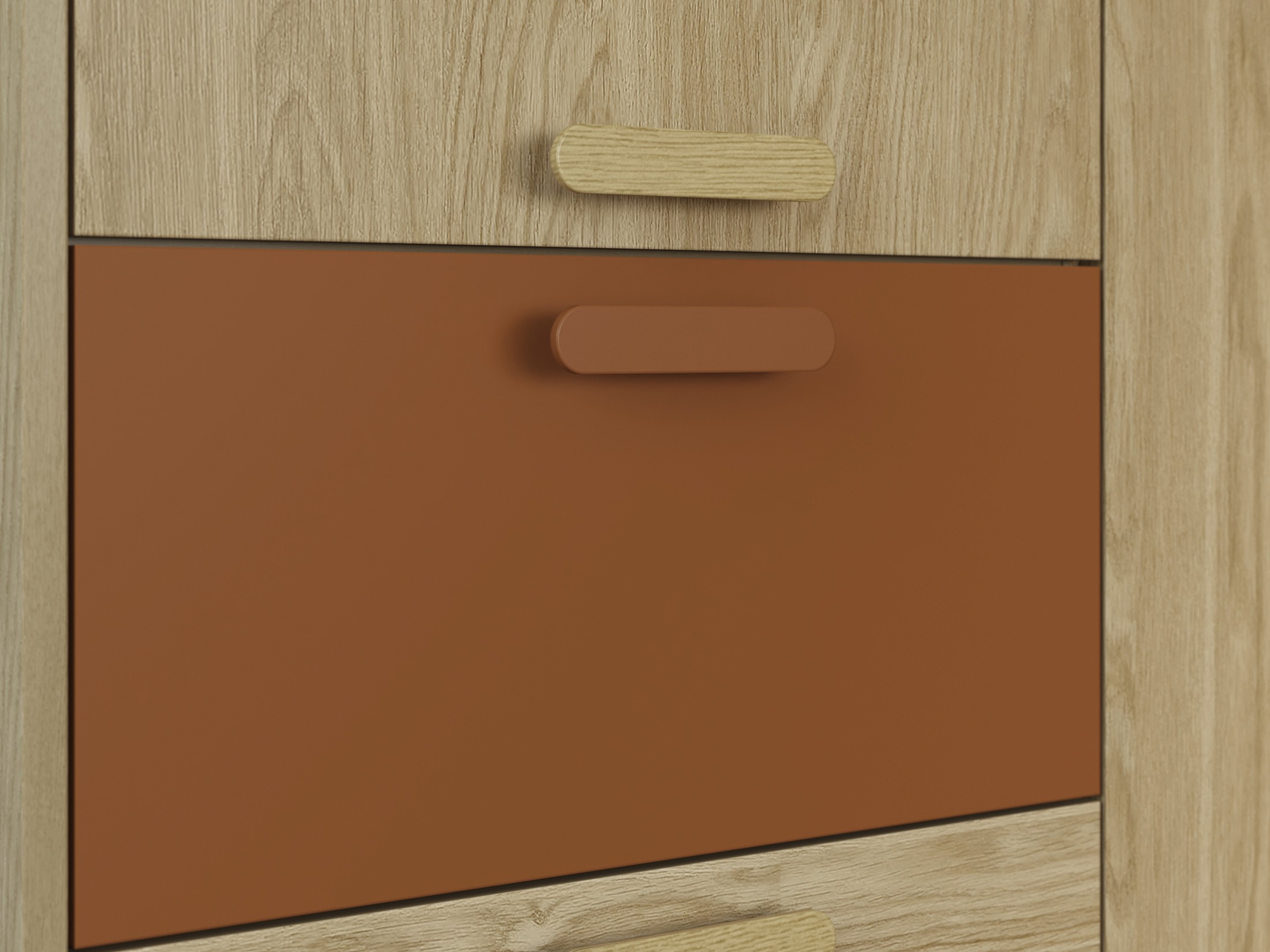 Armario Fertalu 100 (Roble + Naranja)