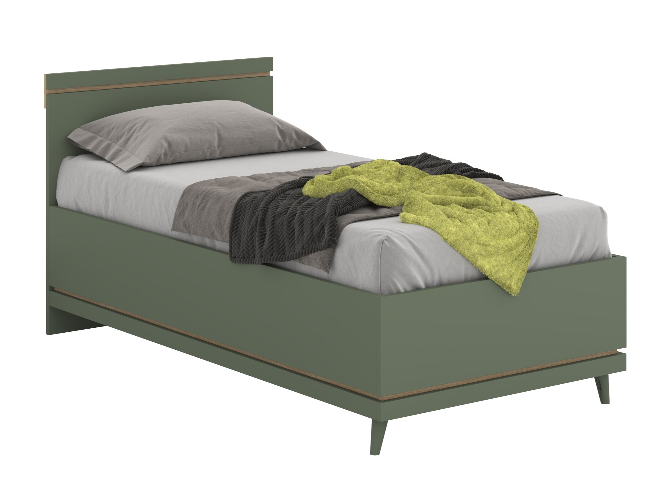 Cama Fertalu 107 (Verde + Roble)