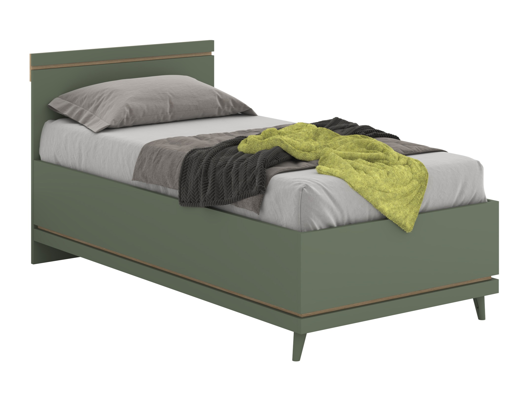 Cama Fertalu 107 (Verde + Roble)