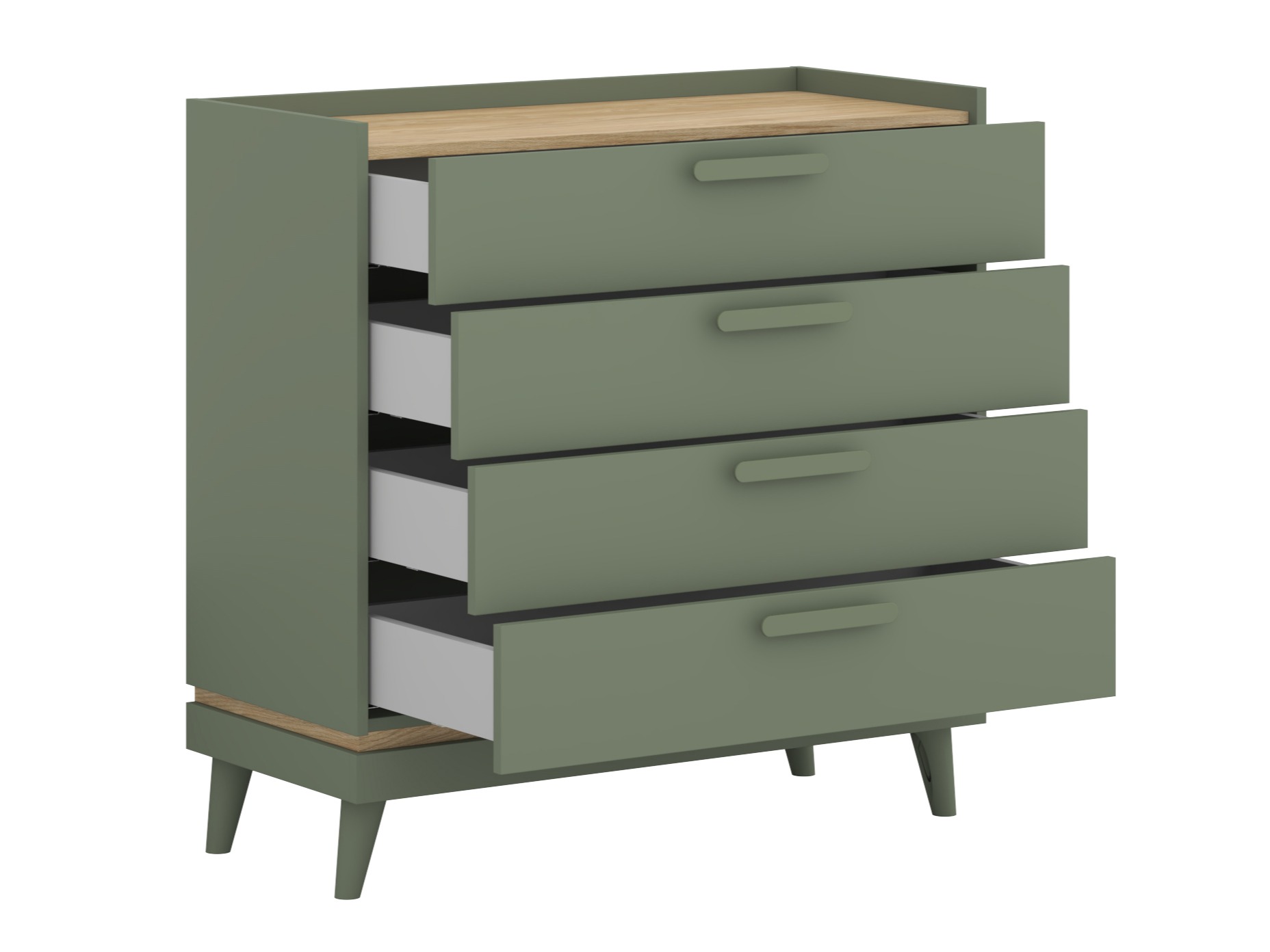 Cómoda Fertalu 104 (Verde + Roble)