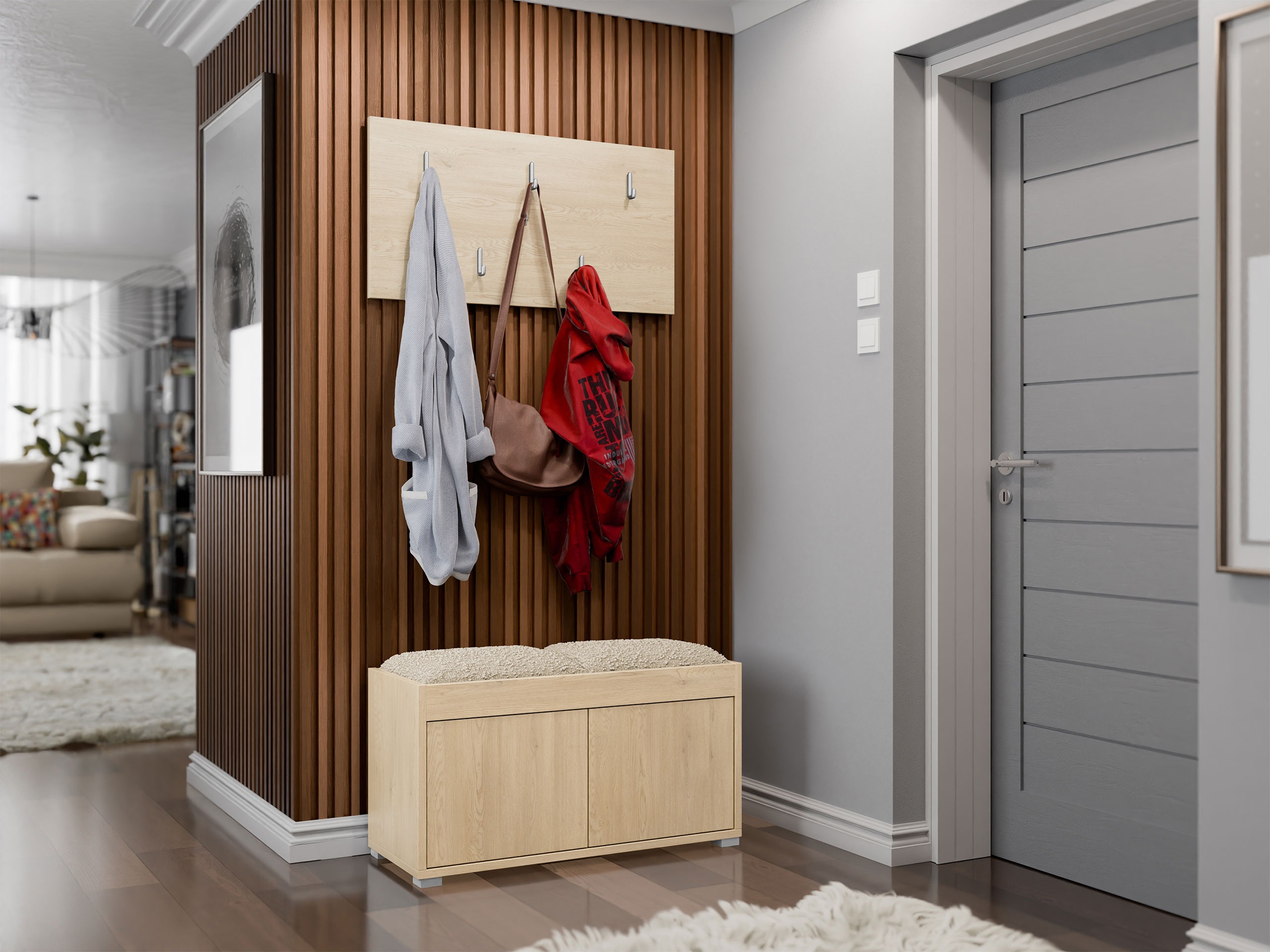 Conjunto para recibidor Comfivo Tutela (Roble)