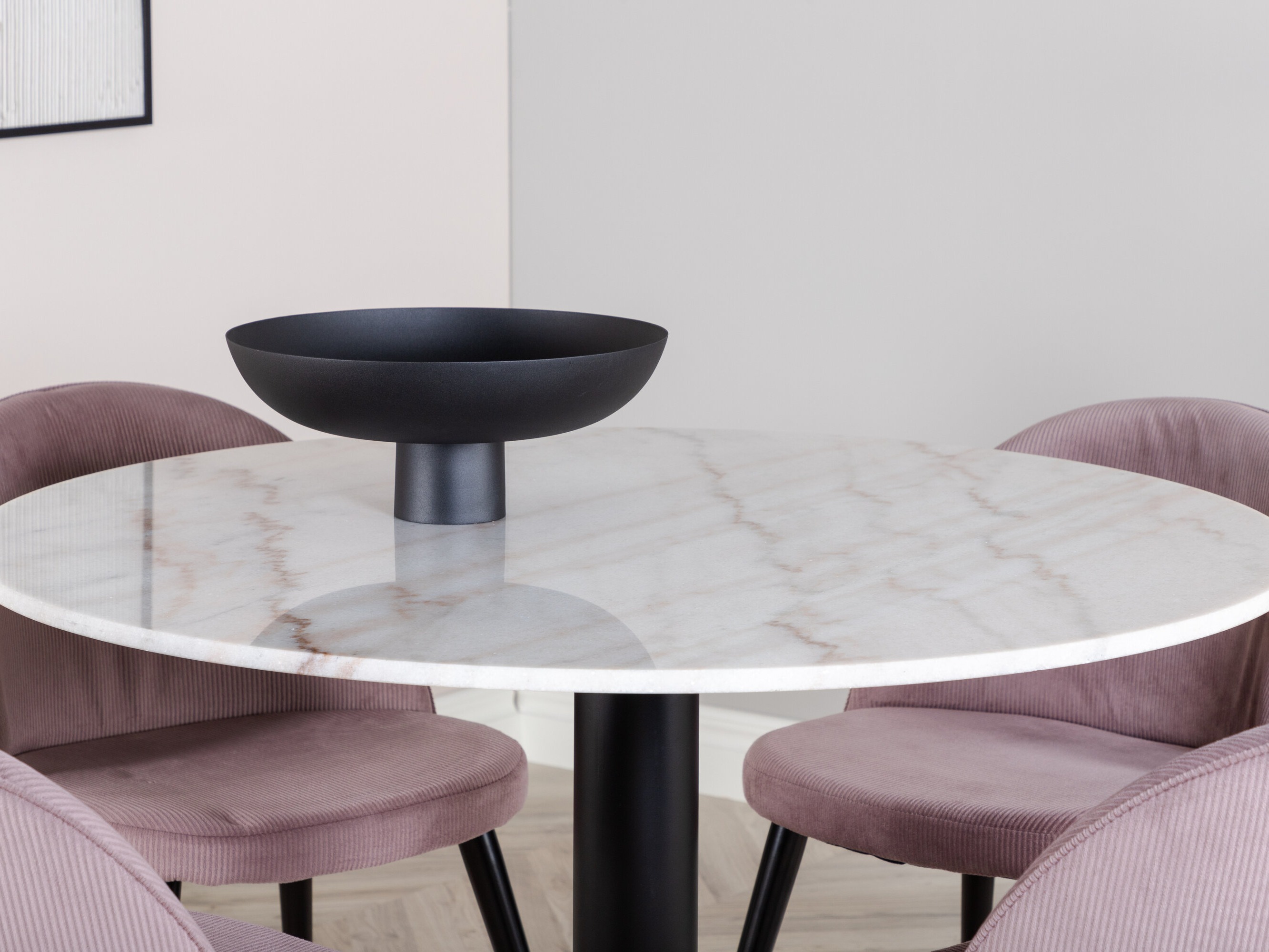 Conjunto de mesas y sillas para comedor Dallas 1297 (Rosa + Negro)