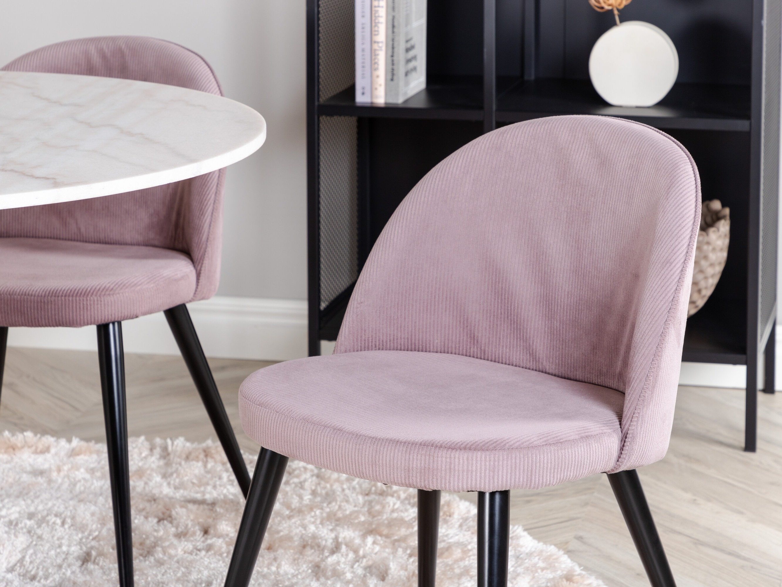 Conjunto de mesas y sillas para comedor Dallas 1297 (Rosa + Negro)