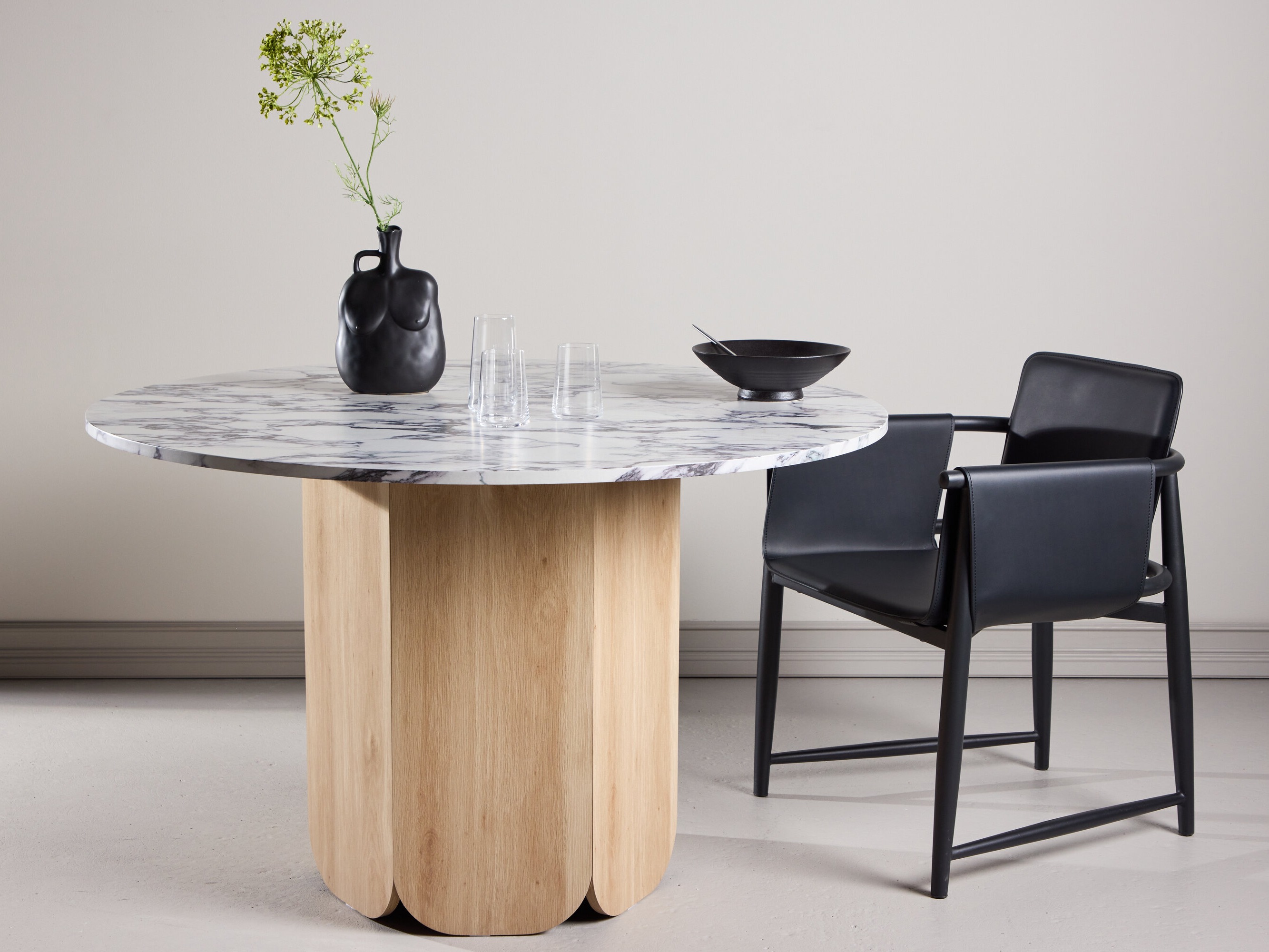 Mesa Dallas 4894 (Mármol gris + De color marrón claro)