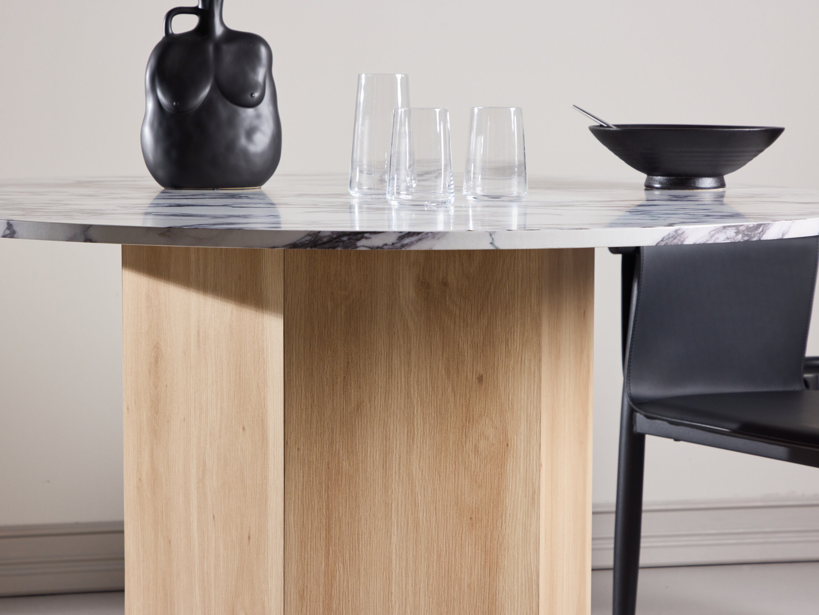 Mesa Dallas 4894 (Mármol gris + De color marrón claro)