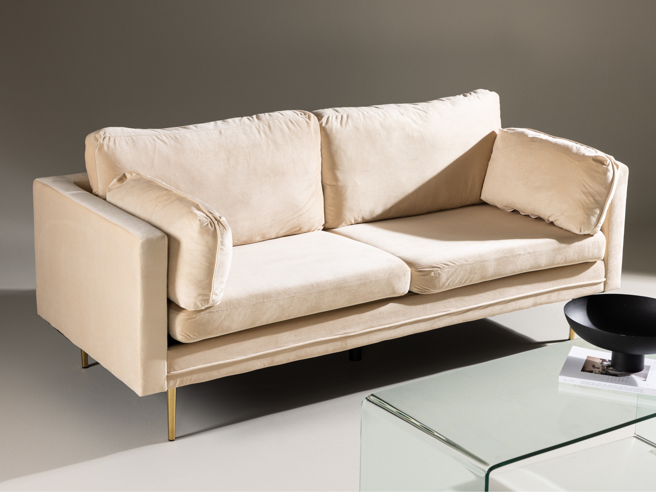 Sofá Dallas 101 (Crema + Dorado)