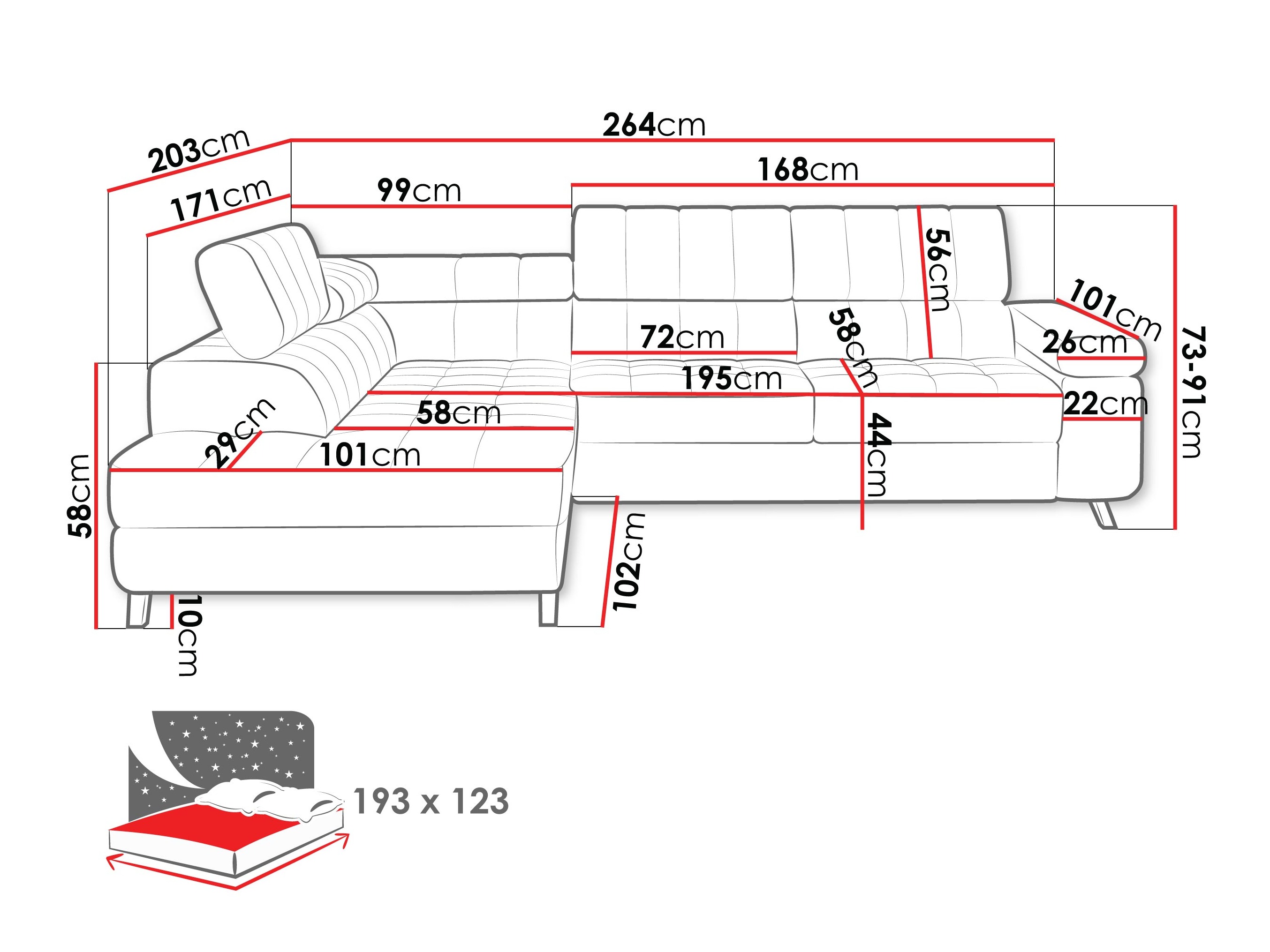 Sofá rinconero Comfivo 207 (Manza 22)