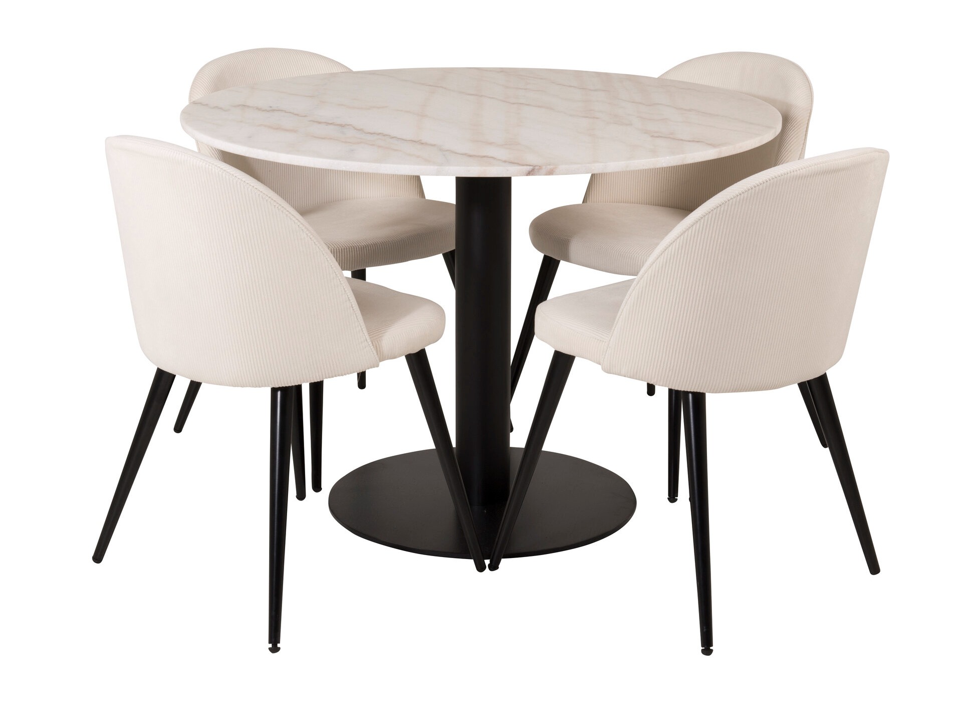 Conjunto de mesas y sillas para comedor Dallas 1297 (Beige + Negro)