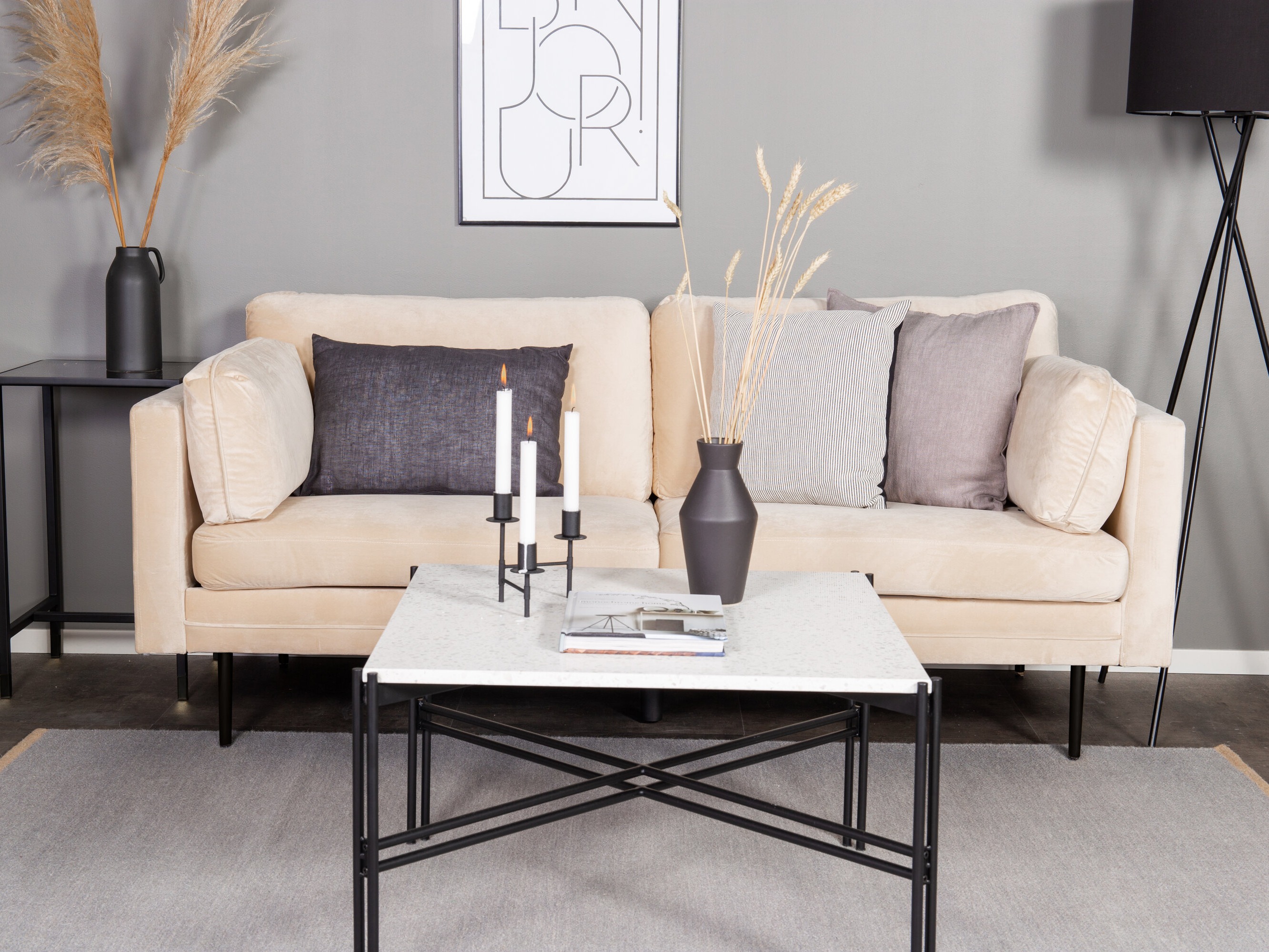 Sofá Dallas 101 (Crema + Negro)