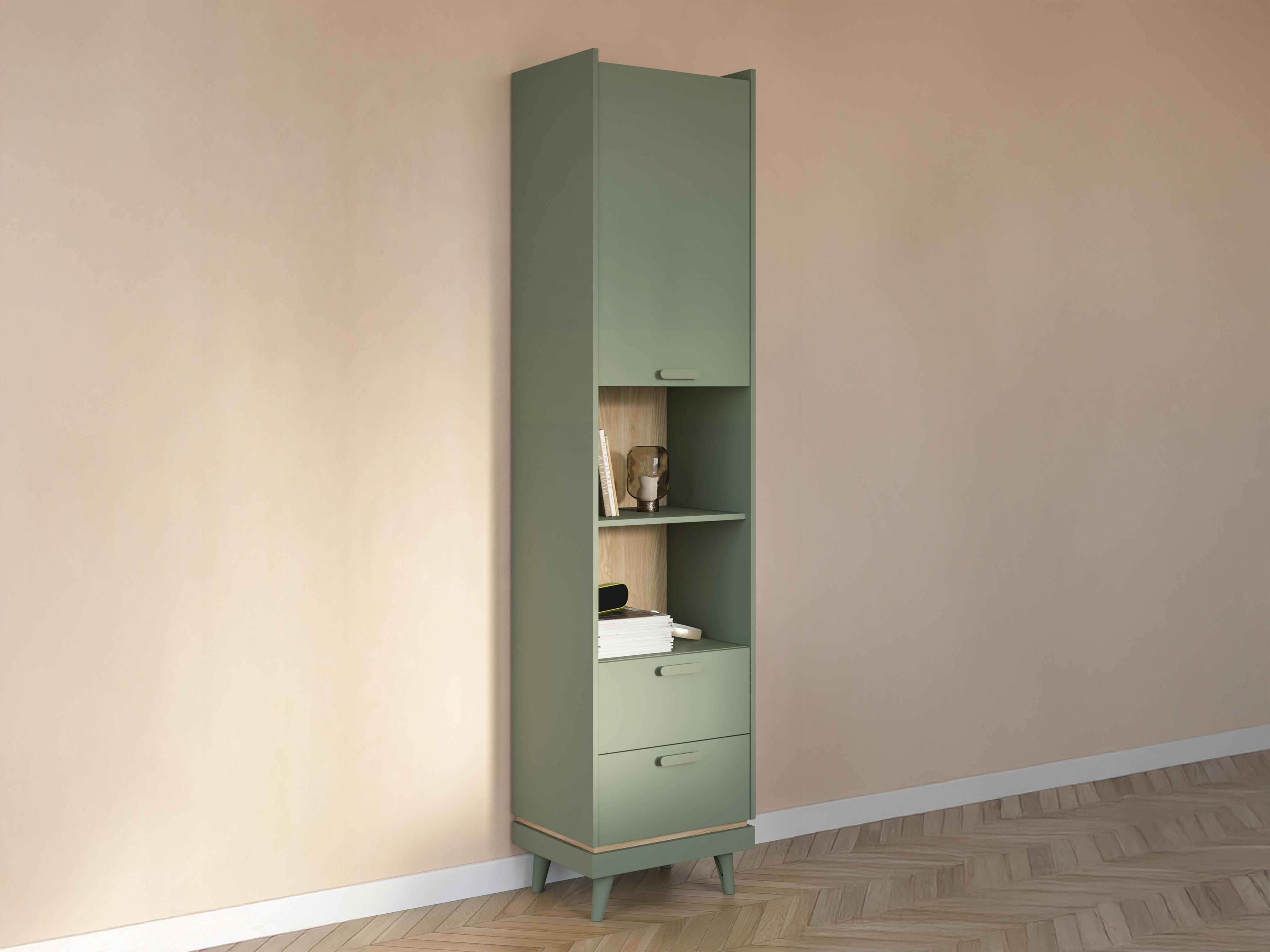 Estantería Fertalu 106 (Verde + Roble)