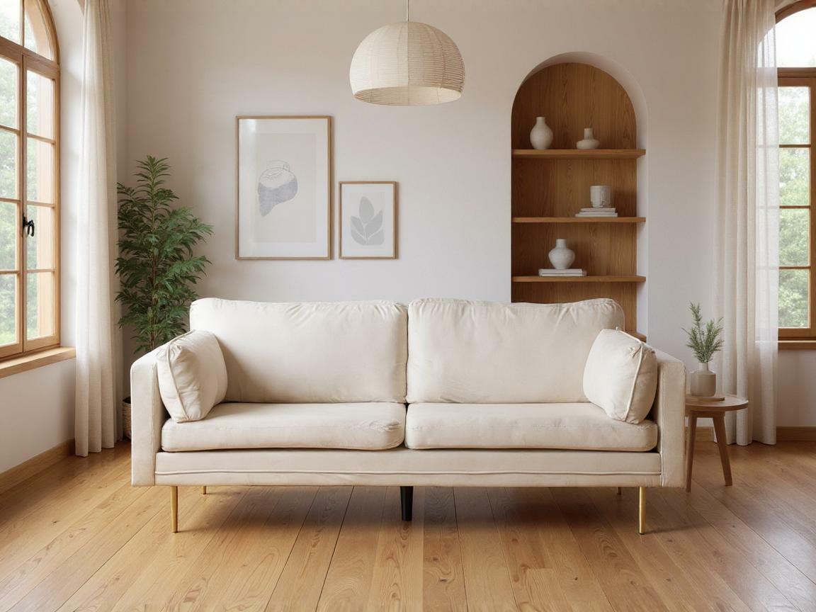 Sofá Dallas 101 (Crema + Dorado)