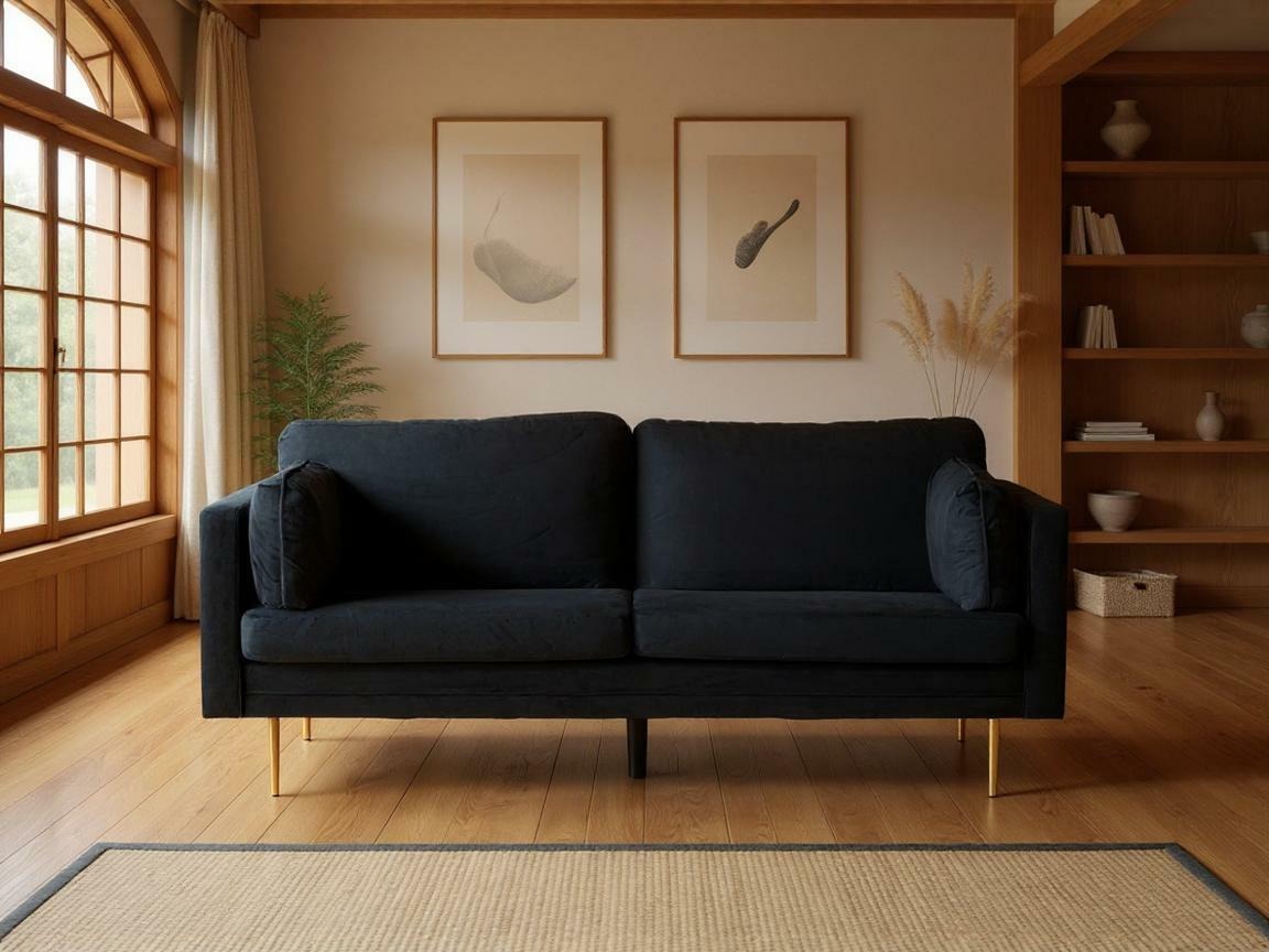 Sofá Dallas 101 (Negro + Dorado)