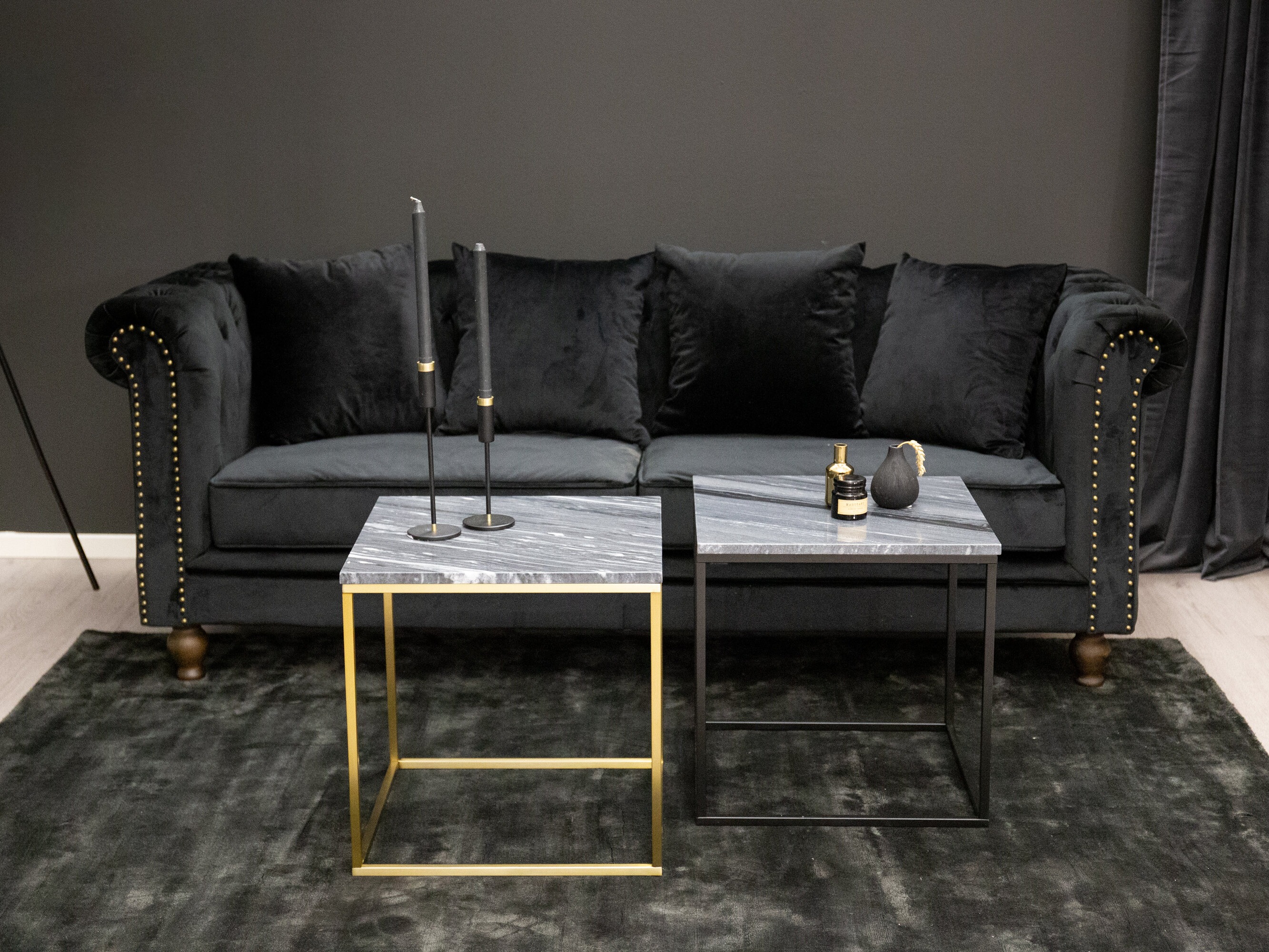 Sofá chesterfield Dallas 255 (Negro)