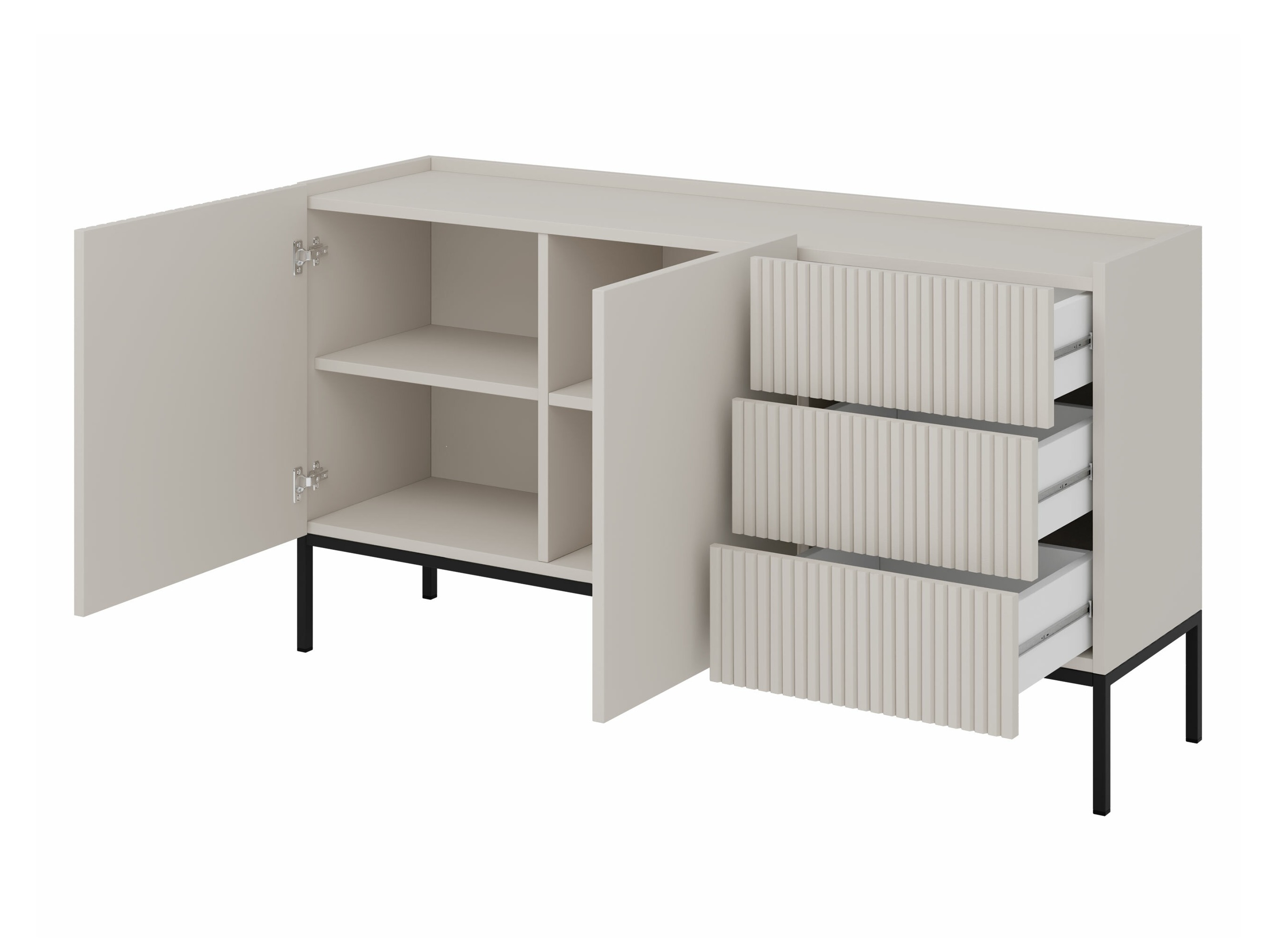 Cómoda Lunole 114 (Roble Artisan + Negro)