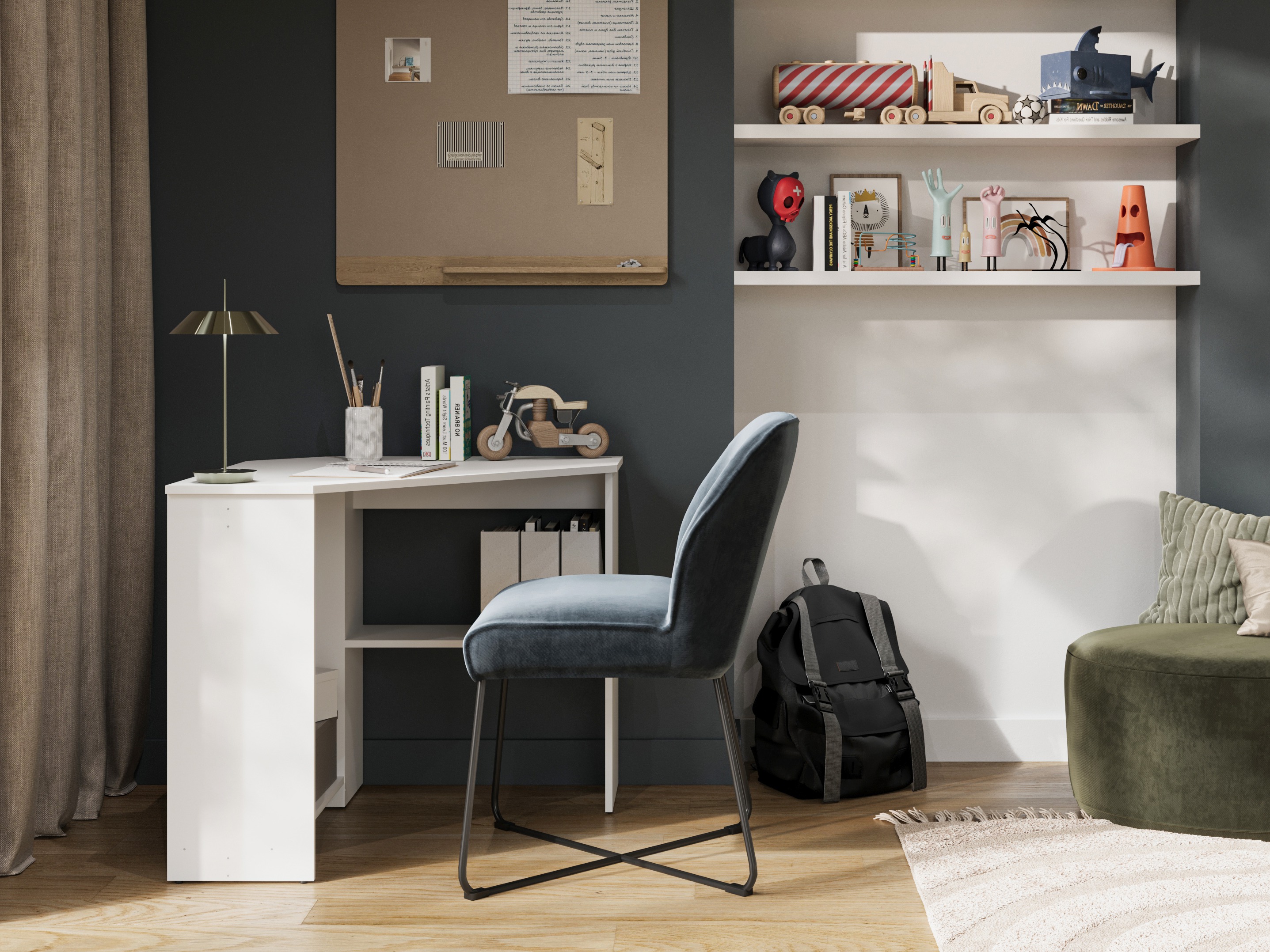 Mesa de ordenador esquinera Austin 302 (Blanco)