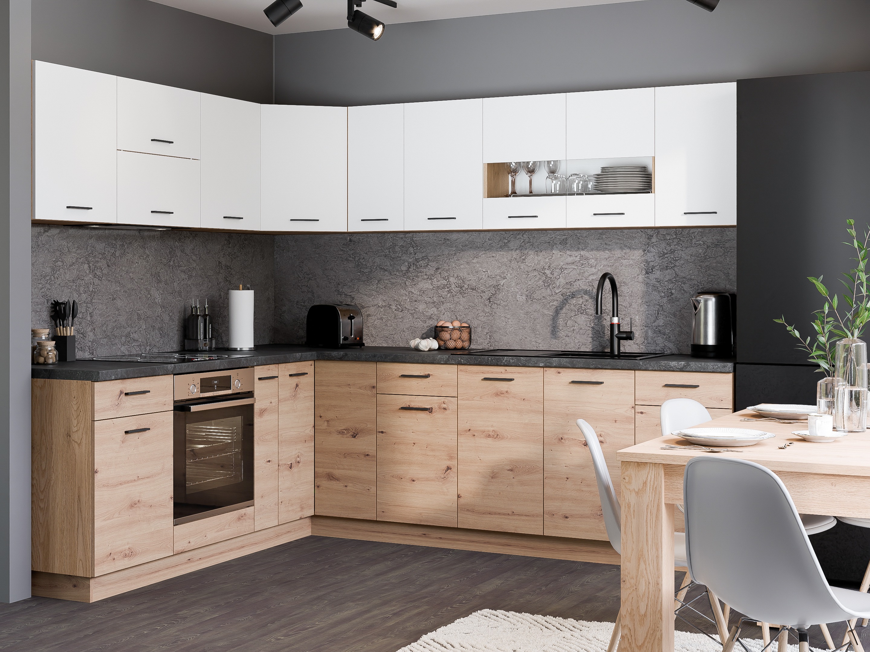 Armario esquinero de pared modular Ati 163