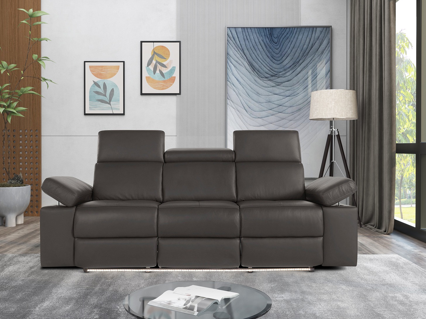 Sofá reclinable Denton 717 (Marrón)