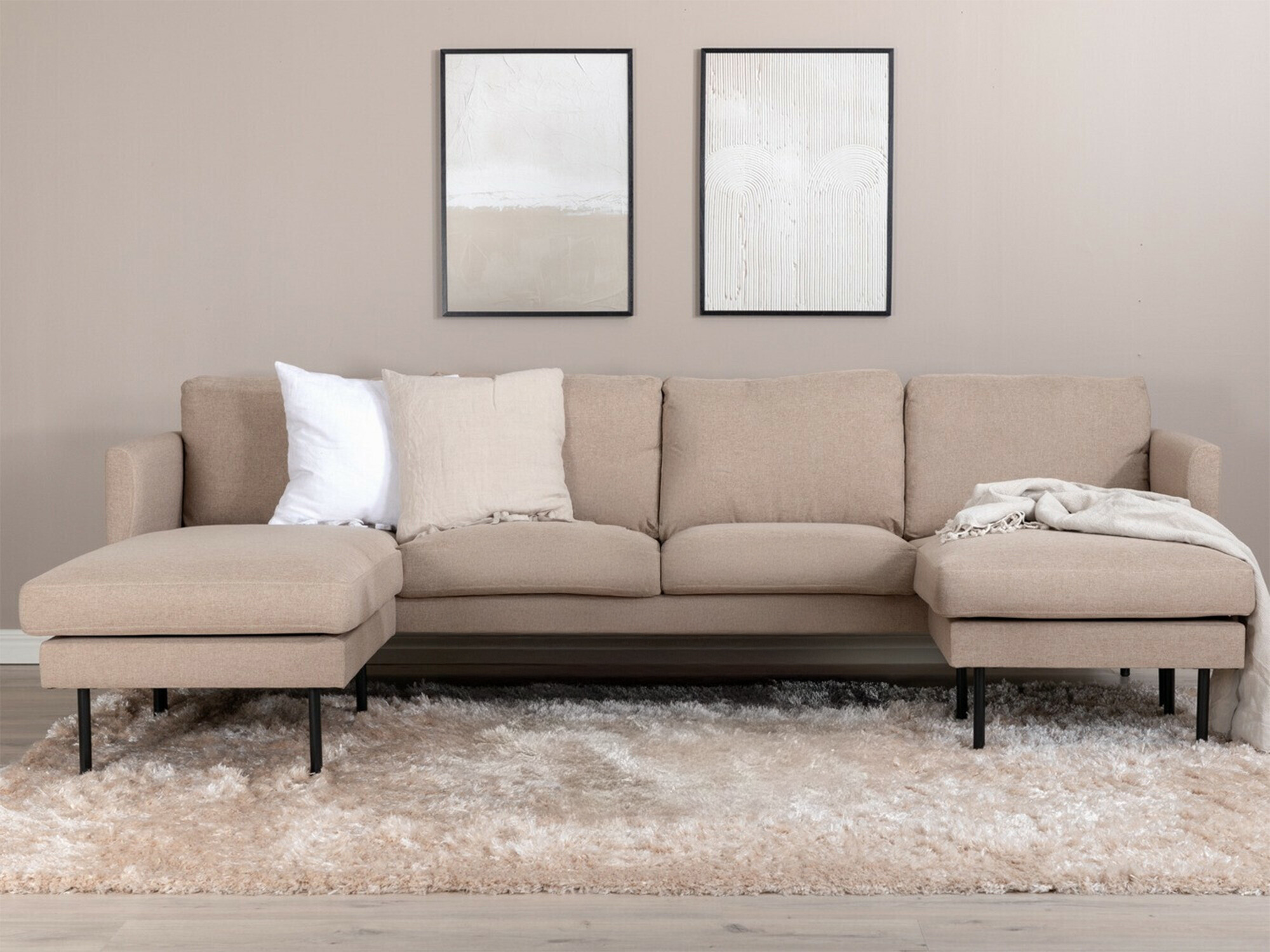 Sofá rinconero Fercame 102 (Marrón + Negro)