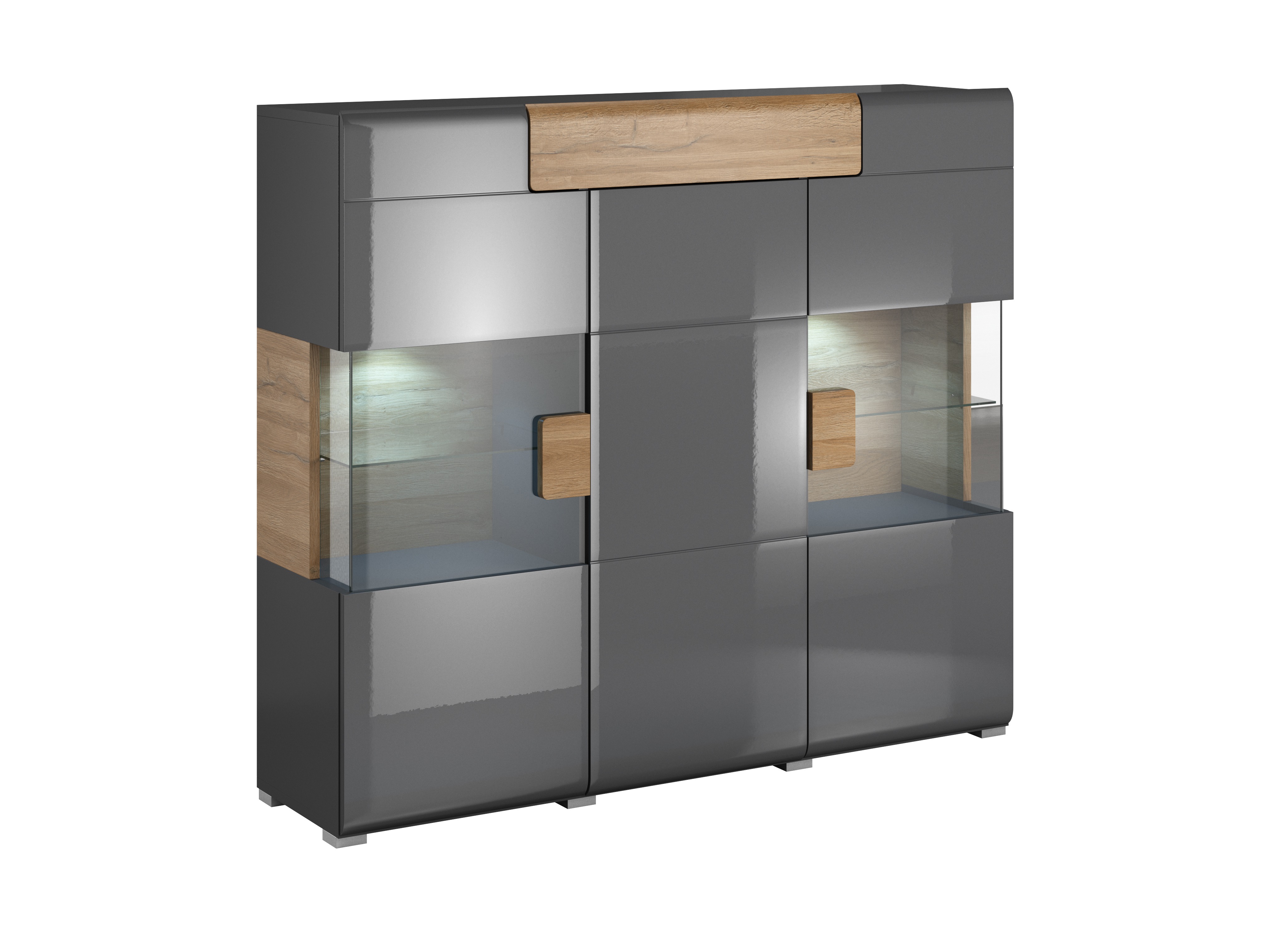 Aparador Torsone 100 (Antracita + Gloss antracita + Roble nieto)