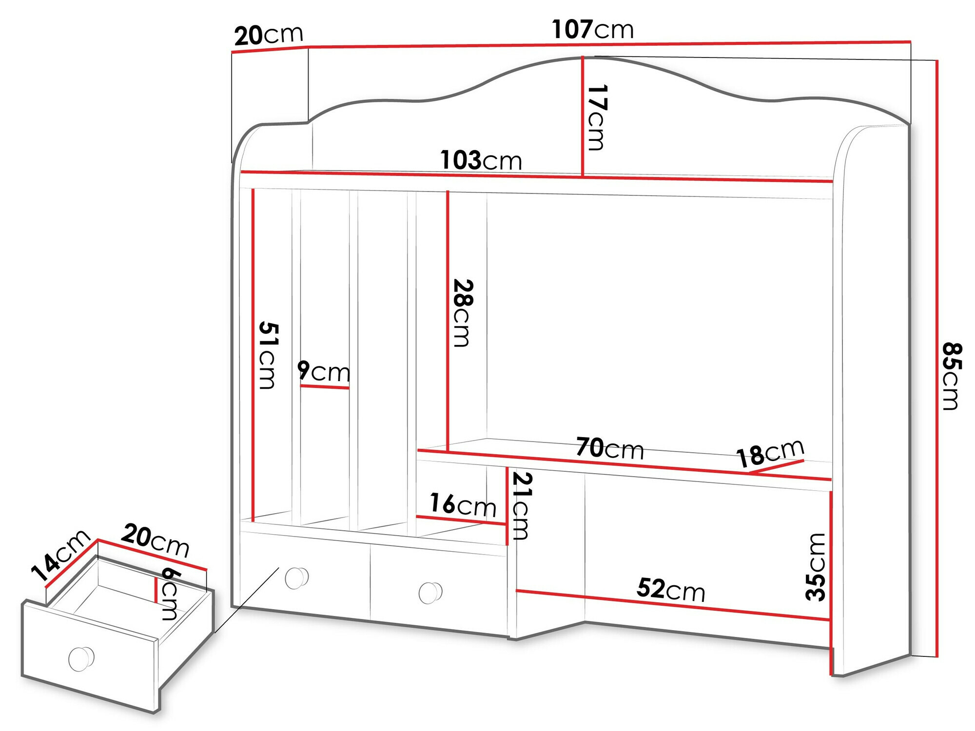 Estantería Romelbo 136 (Beige + Roble)