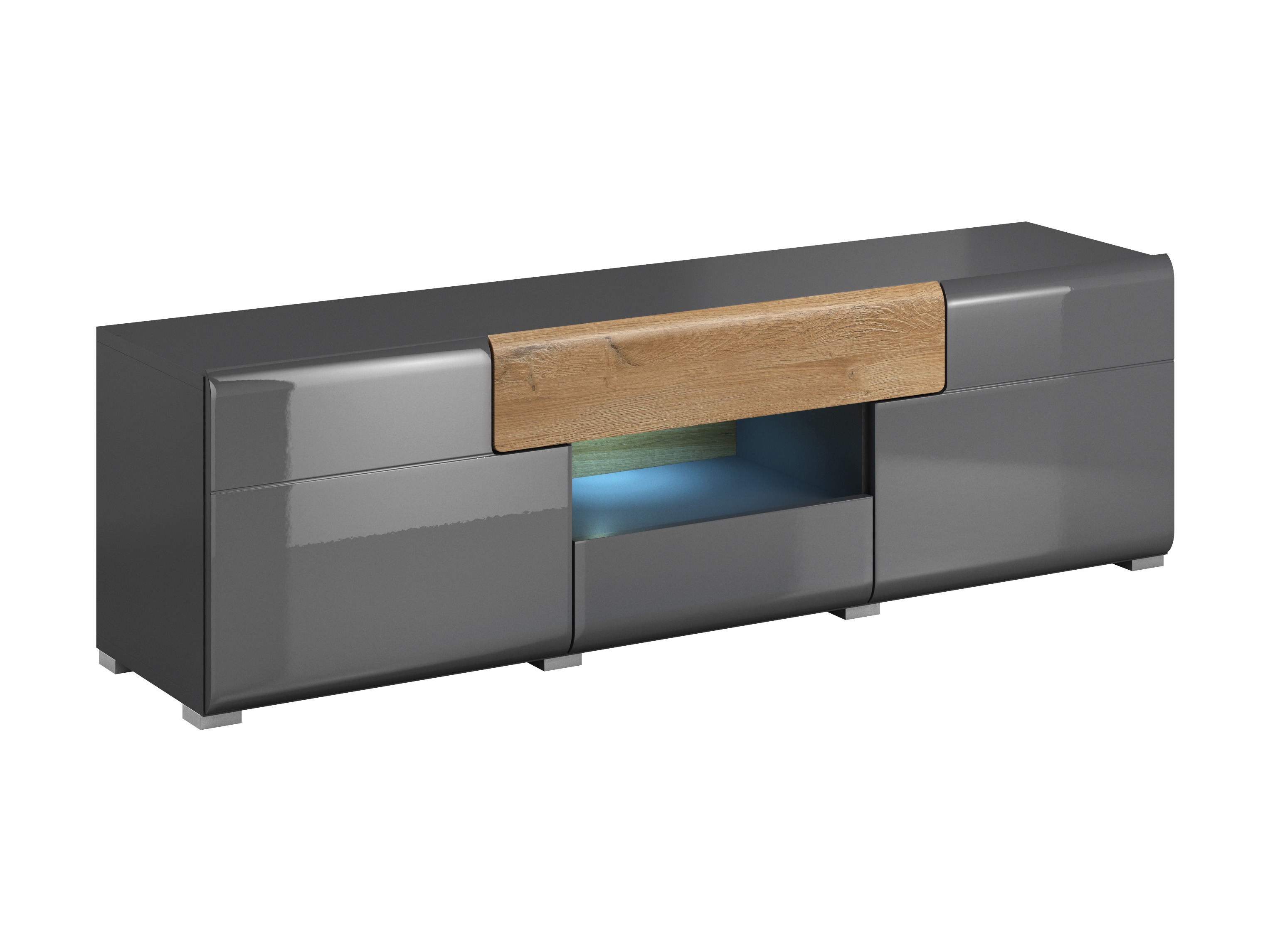 Mueble TV Torsone 101 (Antracita + Gloss antracita + Roble nieto)