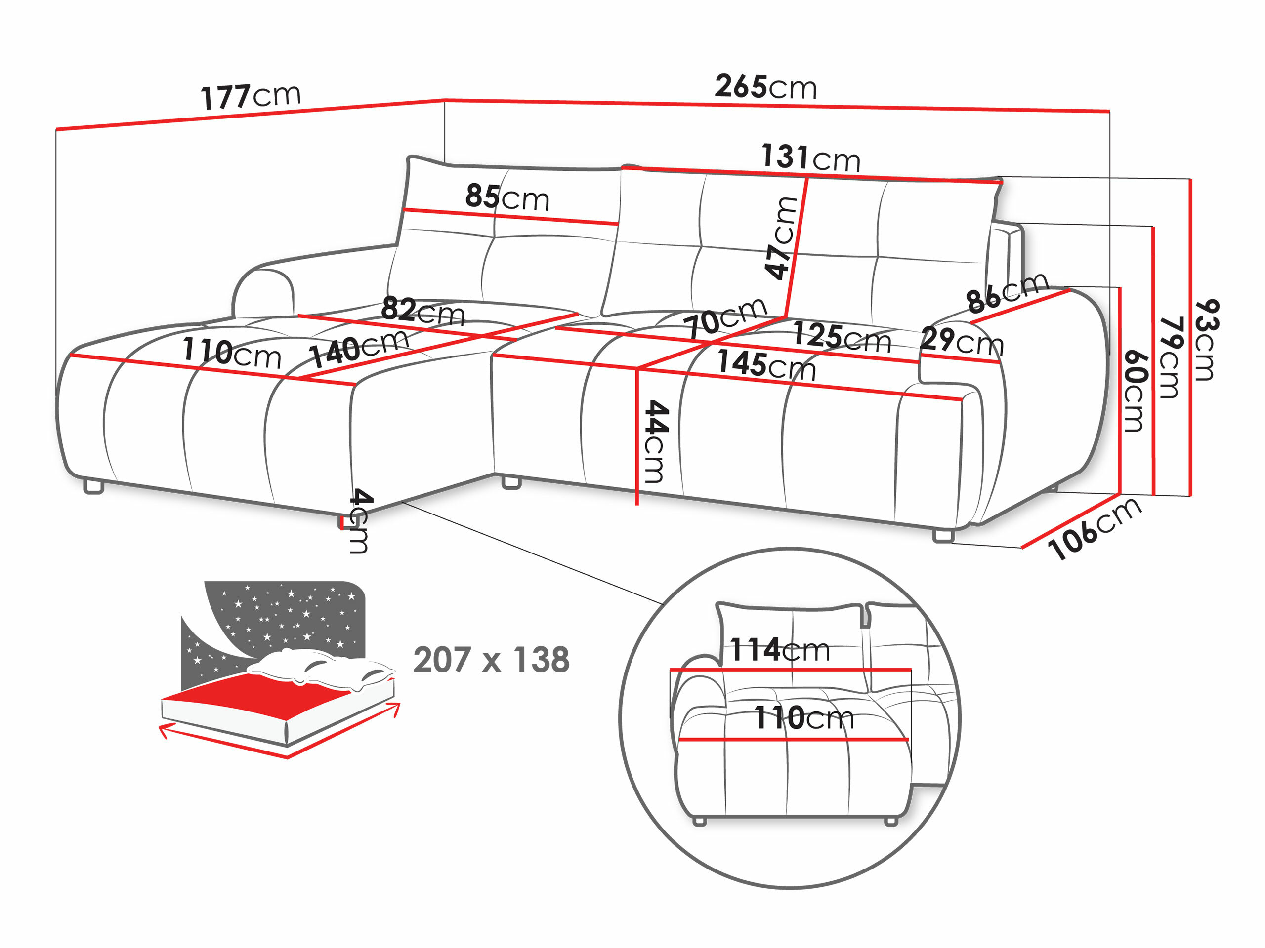 Sofá rinconero TrendyNest Corvella (Velo 621)
