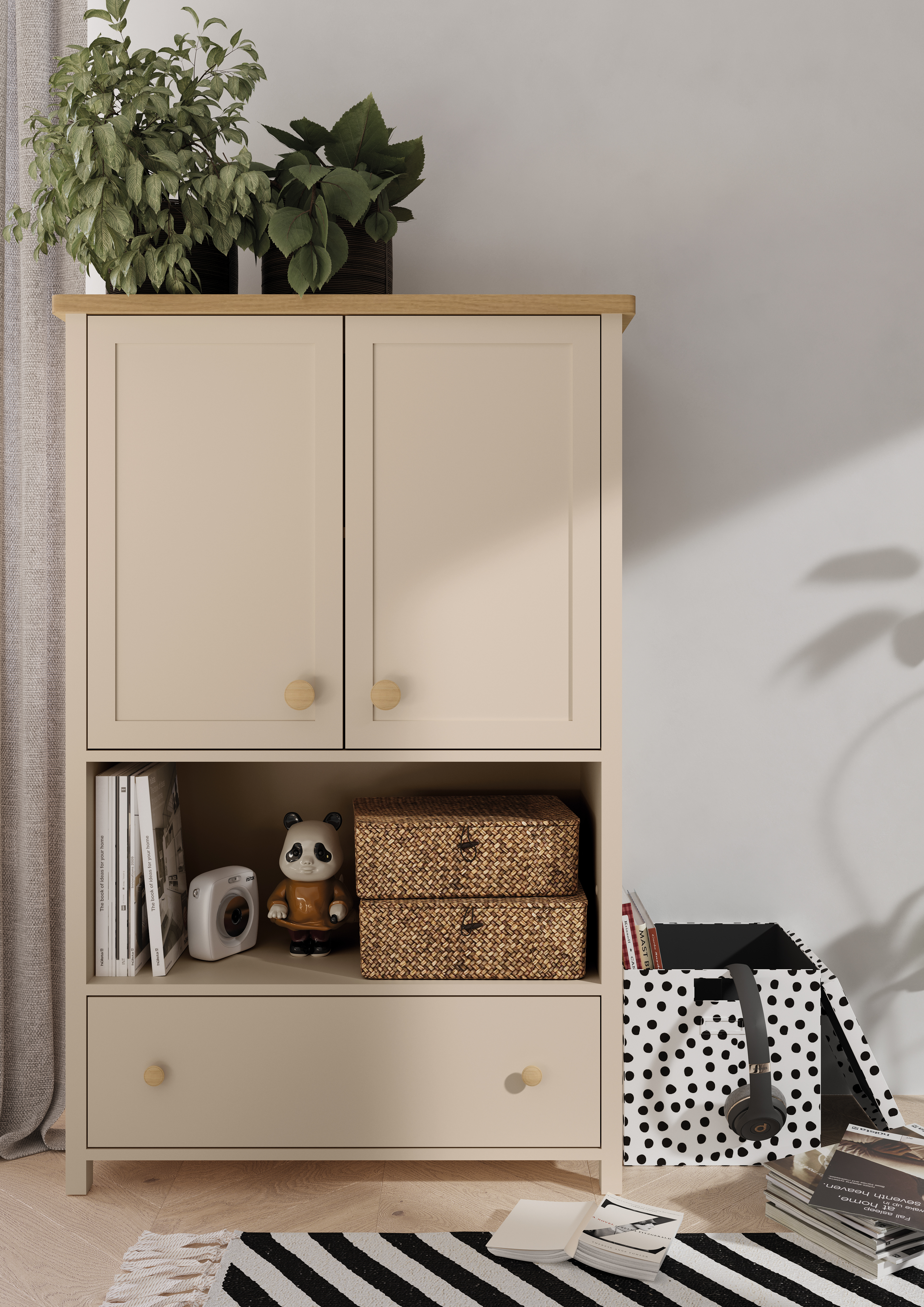 Cómoda Romelbo 144 (Beige + Roble)