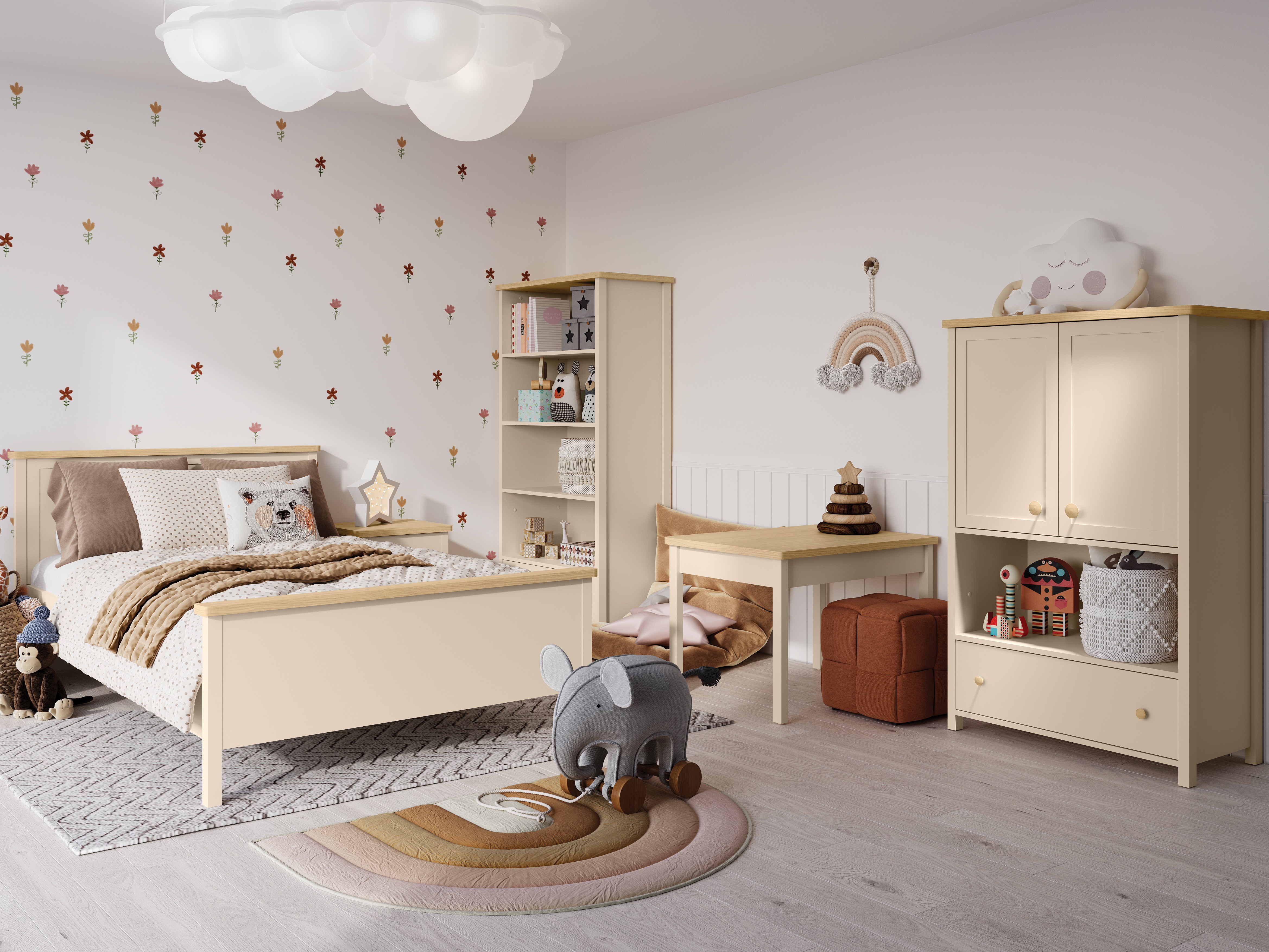 Cómoda Romelbo 144 (Beige + Roble)