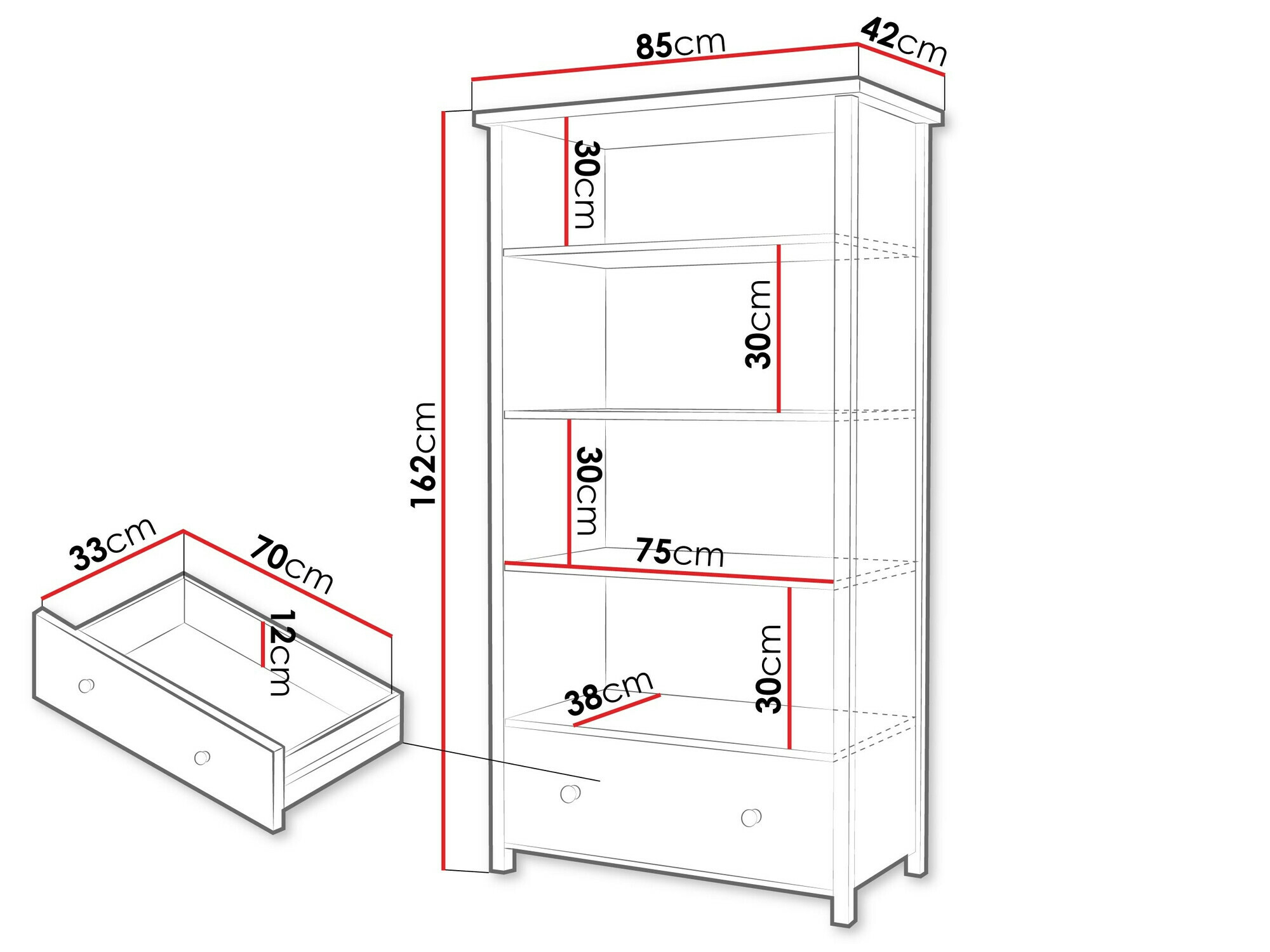 Estantería Romelbo 142 (Beige + Roble)