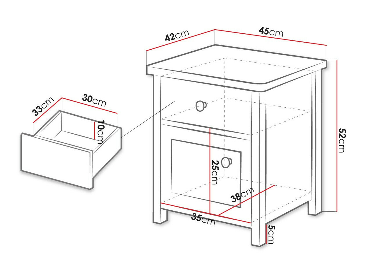 Mesilla de noche Romelbo 138 (Beige + Roble)