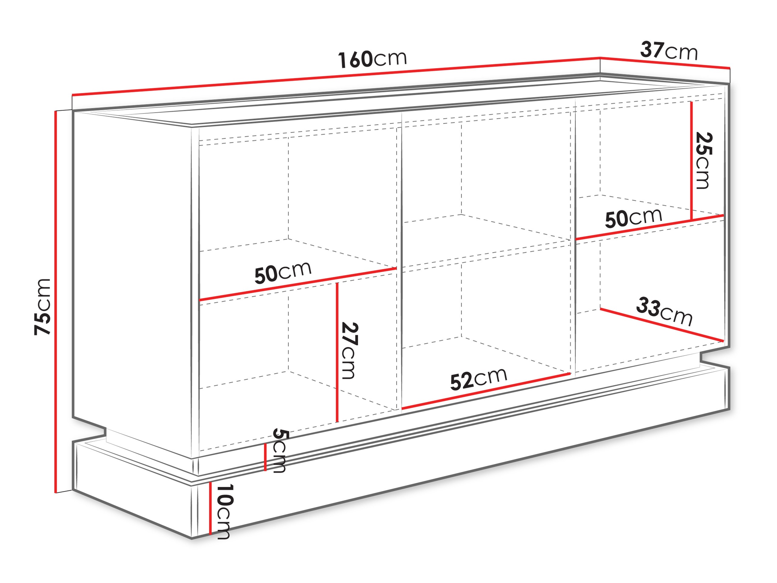 Aparador Comfivo Tilia I (Negro + Roble)