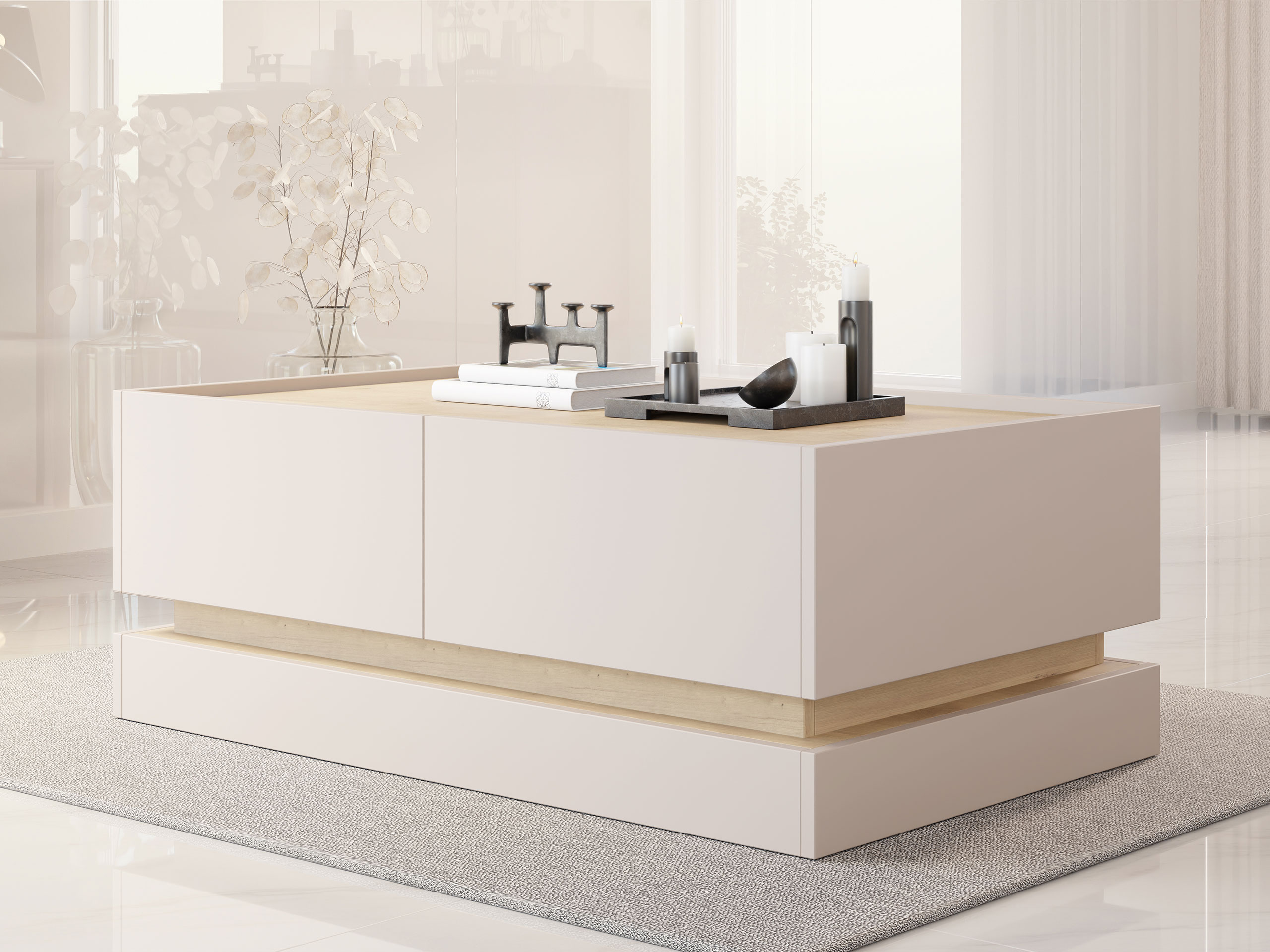 Mesa de centro Comfivo Tilia (Cachemira + Roble)
