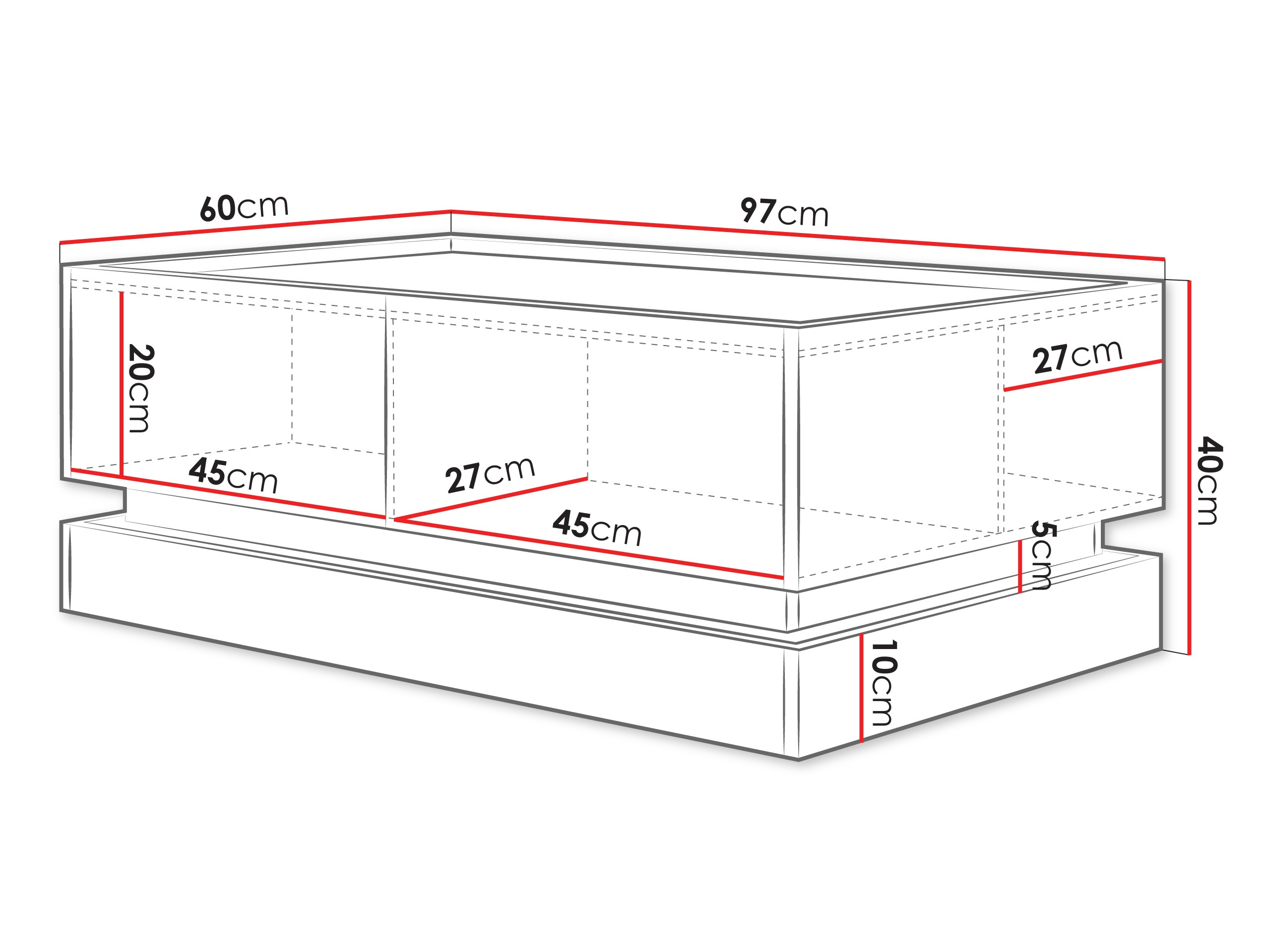 Mesa de centro Comfivo Tilia (De color marrón claro + Roble)