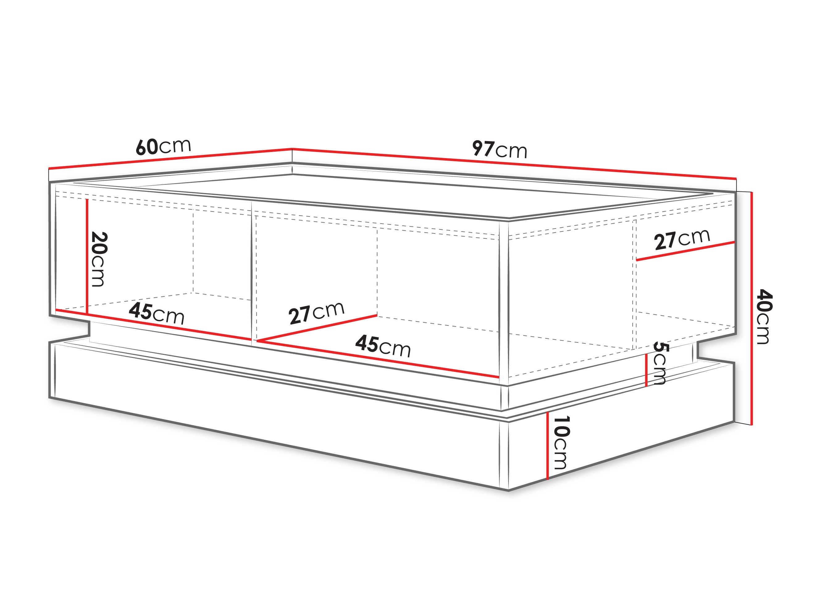Mesa de centro Comfivo Tilia (Negro + Roble)