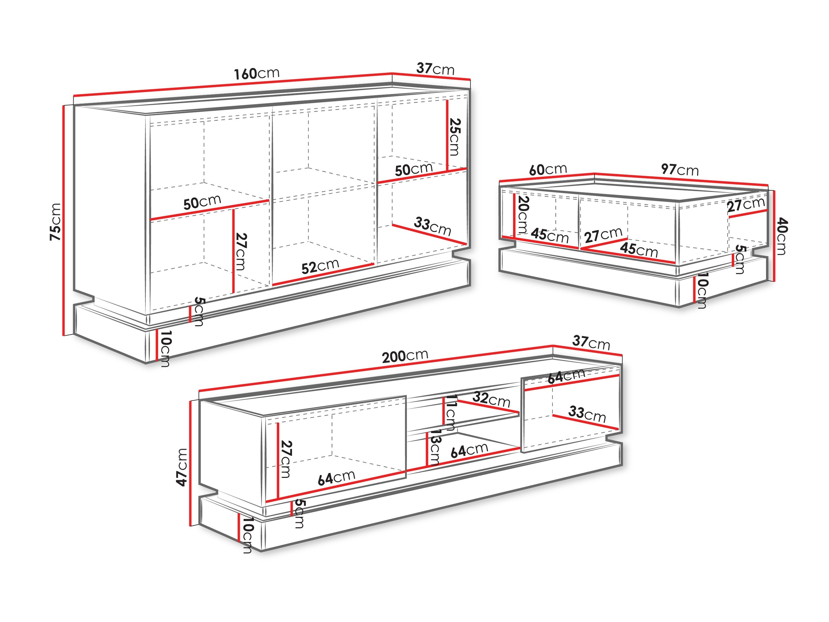 Conjunto de salón Comfivo Tilia (De color marrón claro + Roble)