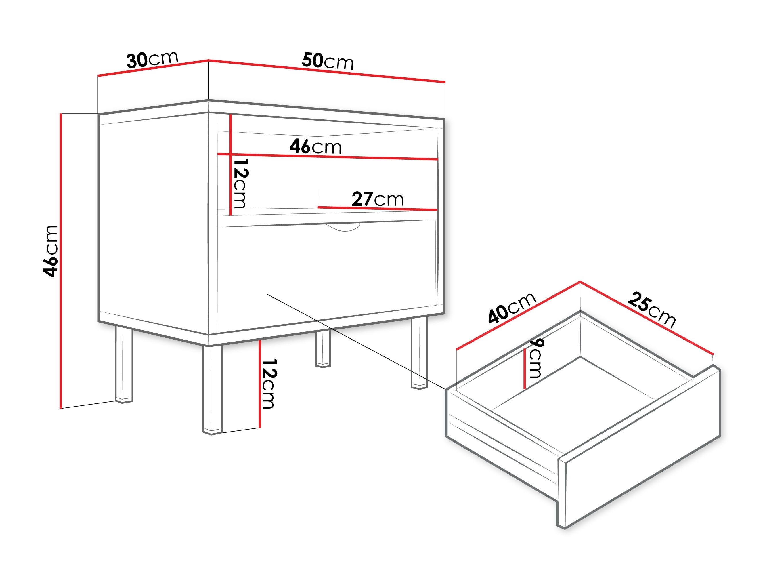Mesilla de noche Comfivo Elblare 104