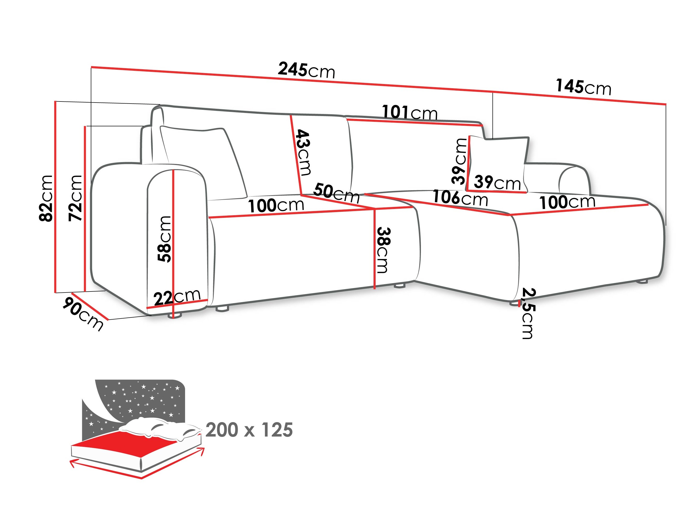Sofá rinconero Shelton 109 (Poso 110)